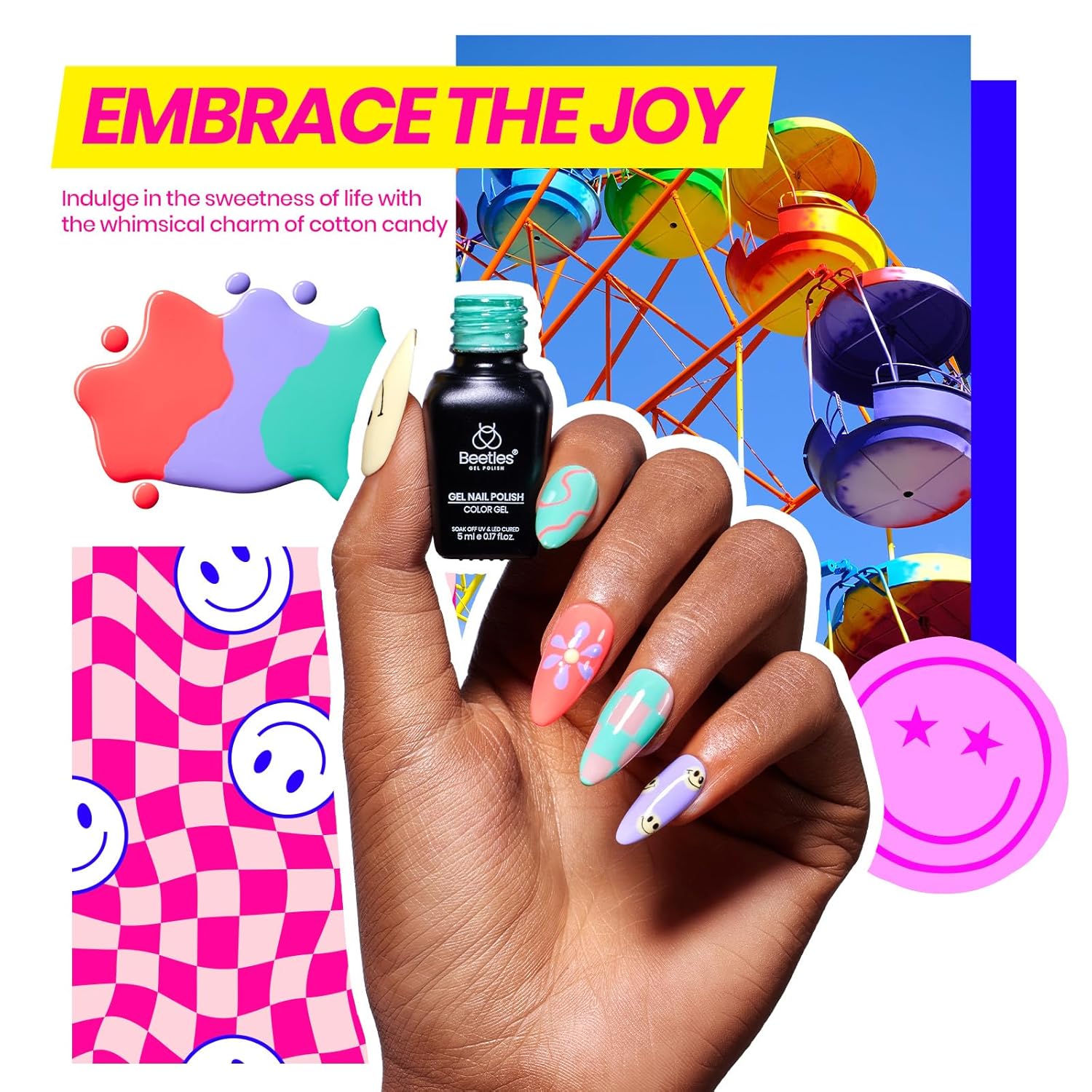 Beetles Gel Nail Polish Kit with U V Light 69 Pcs Emotional Spectrum 35 Colors Gel Polish Nail Kit with Base and Matte&Glossy Top Coat Soak Off All Season Gel Nail Kit Manicure Tools Gifts for Women - Image 4