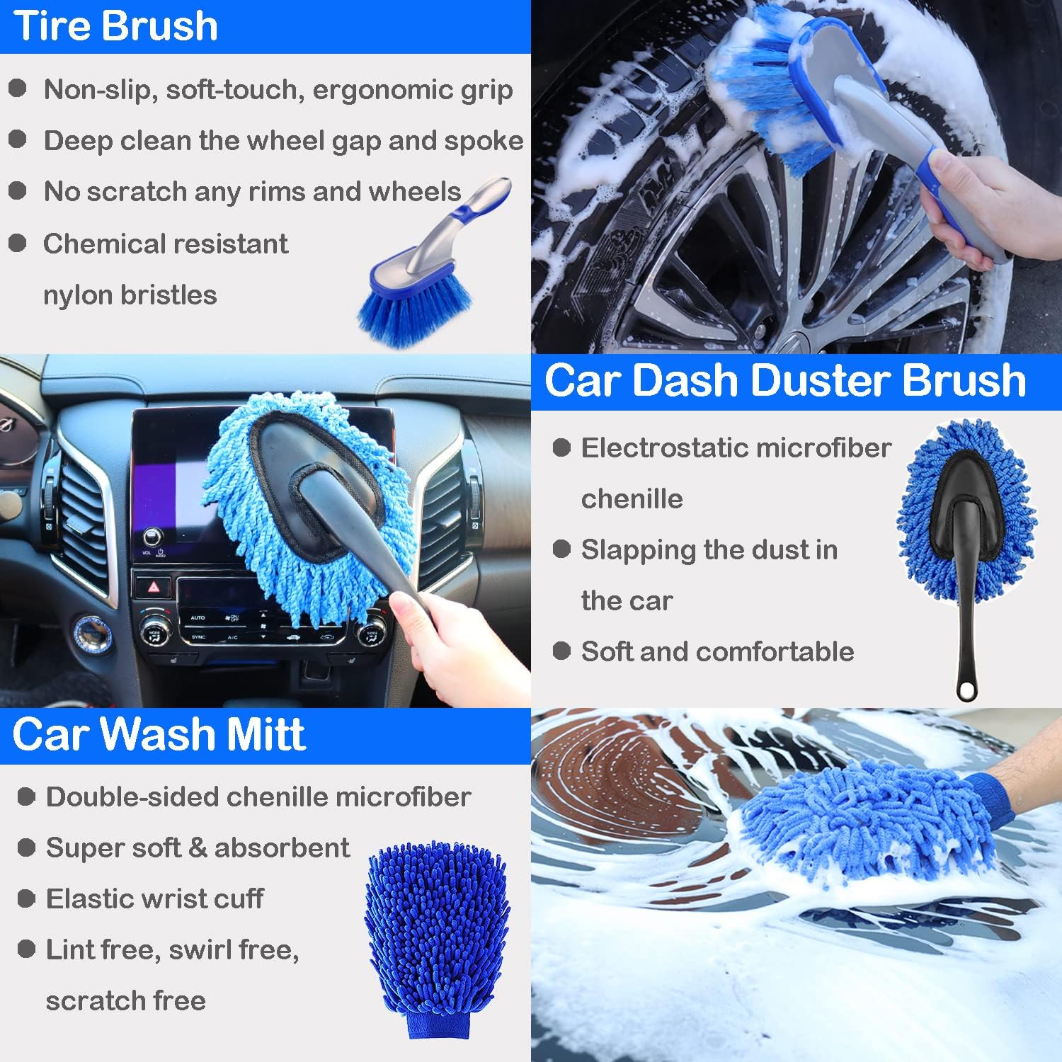 26Pcs Car Detailing Brush Set, Car Detailing Kit, Auto Detailing Drill Brush Set, Car Detailing Brushes, Car Buffing Sponge Pads Kit,Car Accessories,Car Cleaning Tools Kit for Interior,Exterior,Wheels - Image 3