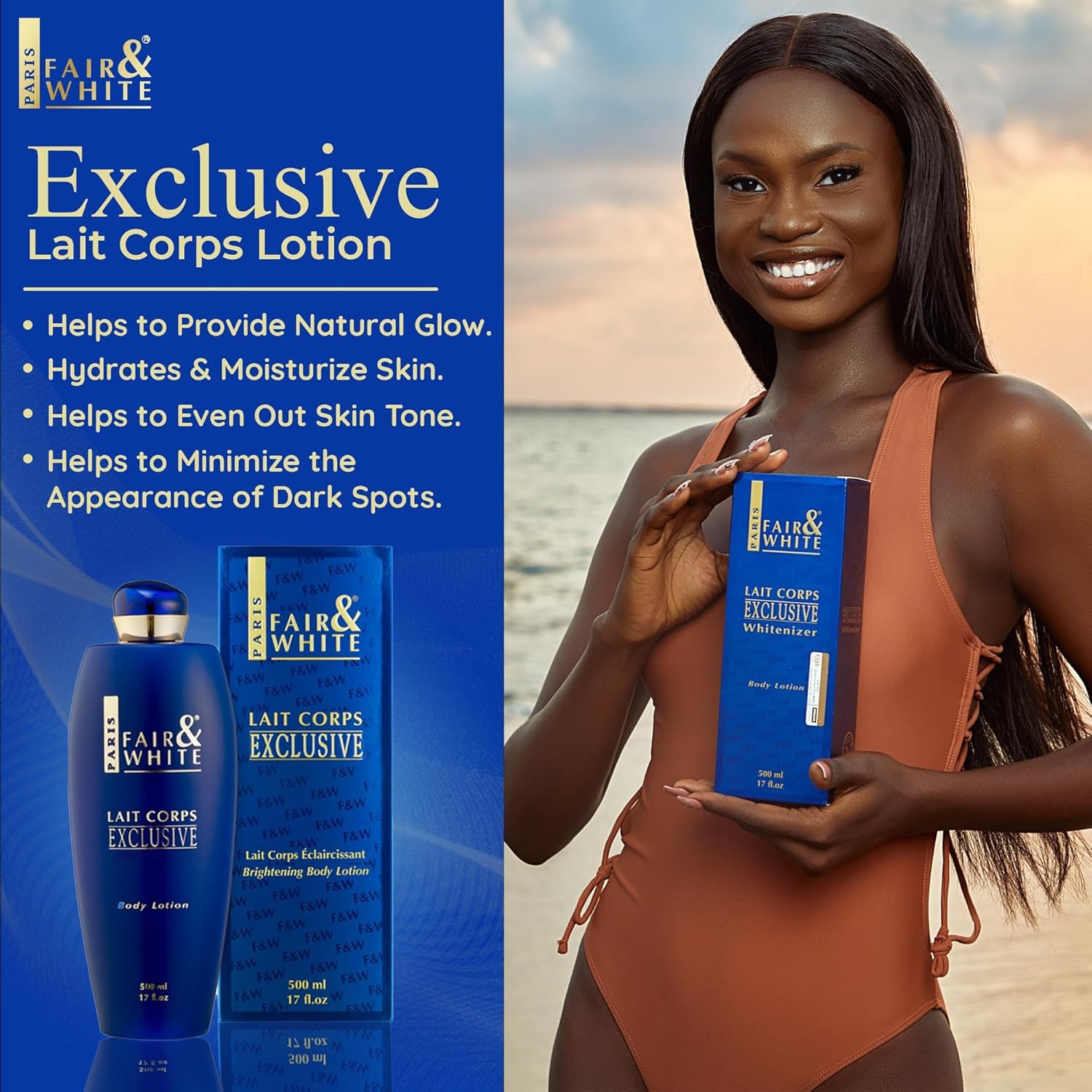 FAIR & WHITE Lait Corps Exclusive Body Lotion - 17 Fl oz / 500 ml - Image 2