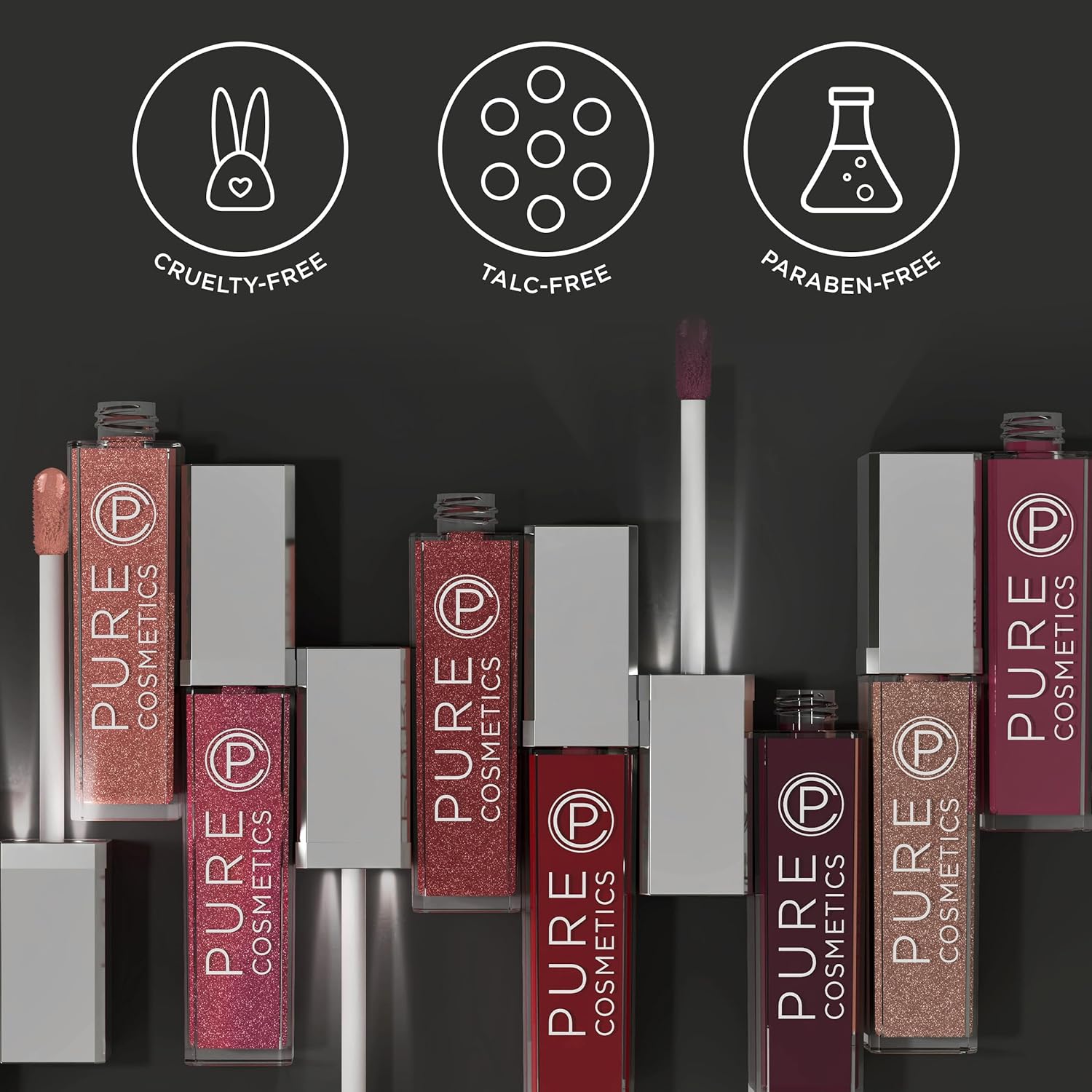 Pure Cosmetics Pure Illumination Lip Gloss - LED-lit Applicator w/Side Mirror - Non-Sticky, Moisturizing & Hydrating Lip Glosses - Soothes & Protects Dry Chapped Lips (Passion) - Image 8