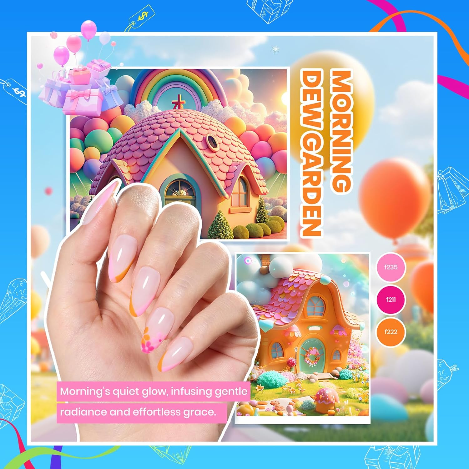 Beetles Gel Nail Polish Kit with U V Light 80Pcs Color Enchantment 55 Colors Gel Polish Starter Kit with Base Top Coat Nail Art Stickers Manicure Tools Gift for Women - Image 2