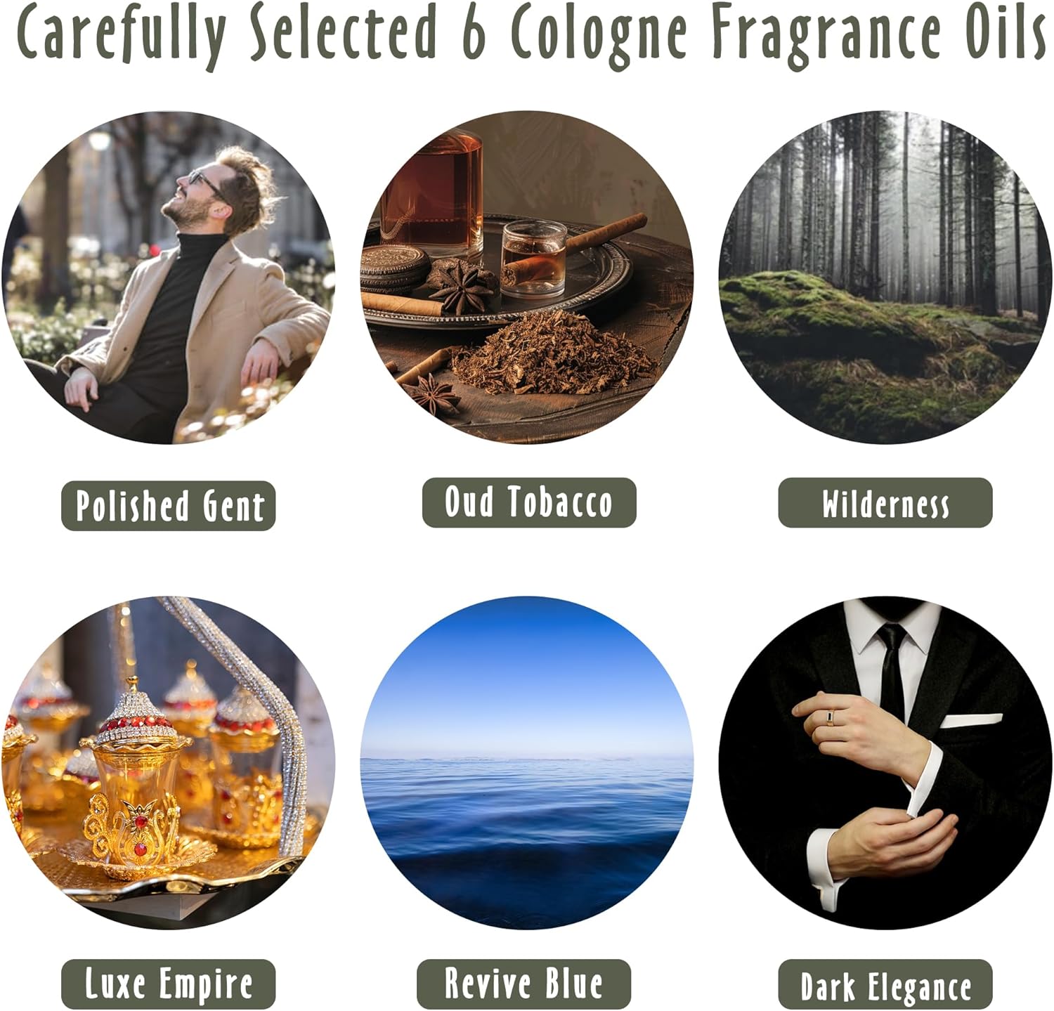 Fragrance Oil, MitFlor Cologne Perfume Oils for Men, Scented Essential Oils for Diffusers for Home, Soap & Candle Making Scents, Aromatherapy Diffuser Oils Gift Set, 6 * 10ml - Image 2