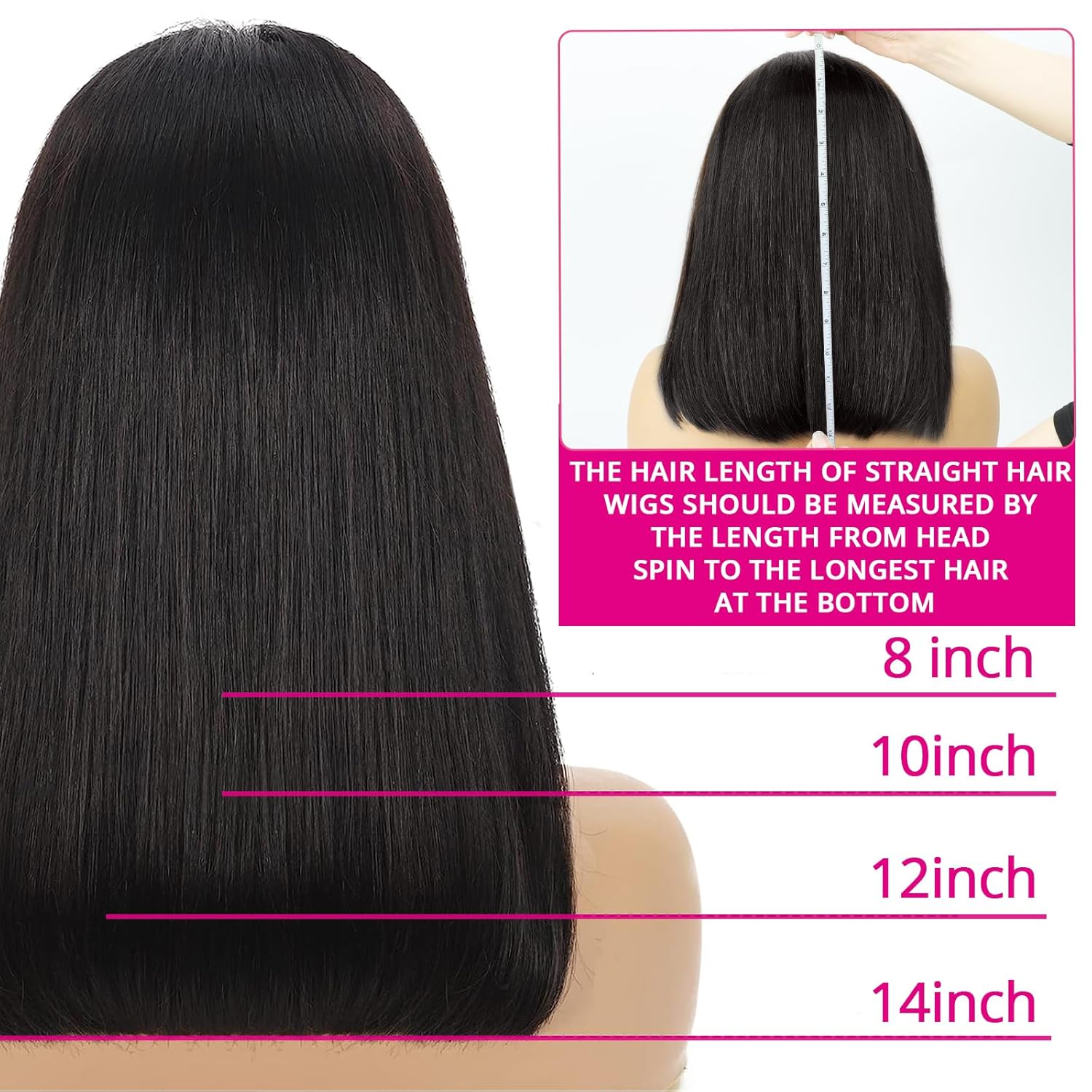 AISI Headband Wigs Human Hair Bob Headband Wigs for Black Women Easy Put On and Go Glueless Wig Short Straight Wigs Machine Made 150% Density No Lace Wig Natural Color(10 Inch) - Image 7