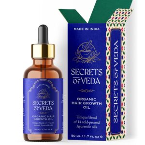 Indian Ayurveda Hair Oil– Organic Castor oil, Jojoba oil, Amla, Ashwagandha & Rosemary oil for hair growth- Repairing scalp treatment, Nourishes Split Ends & Dry Scalp