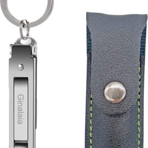 Stainless Steel Portable Nail Cutter，German Keychain Nail Clipper with File for Man and Women, Ultra Thin Flat Fingernail Clipper Perfect Use for Traveling、 Home 、 Office (Small, 1)