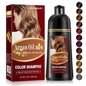 Silver Gray Hair Dye Shampoo, 3 in 1 Hair Dye Shampoo for Men & Women, Semi-Permanent Silver Hair Dye, Argan Oil Hair Color Shampoo, 16.9 Fl Oz, Shampoo Para Canas (Silver Gay)
