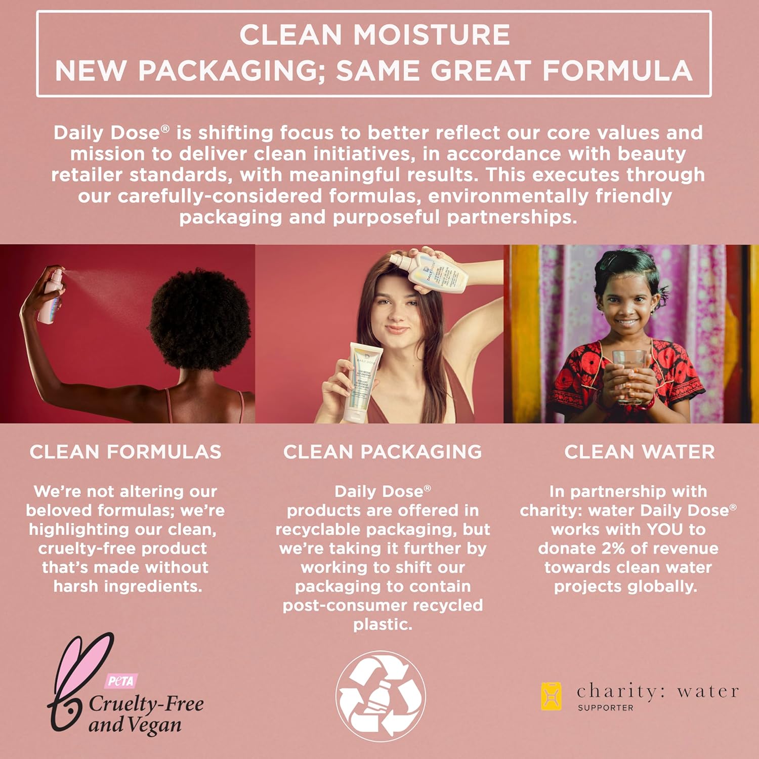 DAILY DOSE Clean Moisture Spray Leave-In Conditioner Detangler, Paraben-Free, Phthalates-Free, Cruelty-Free, Vegan - Image 8