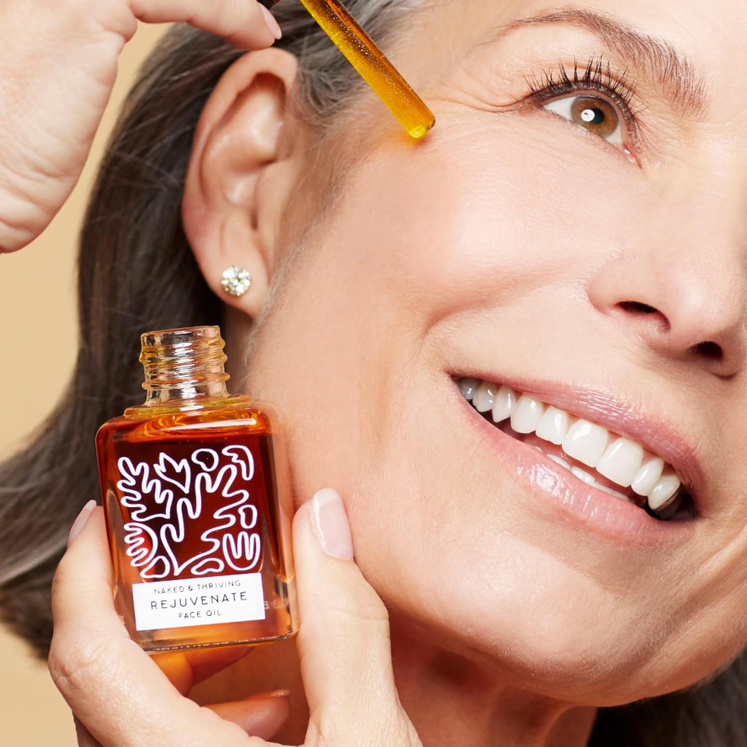 Naked & Thriving Restorative Night Routine | Renew Night Serum (30 mL) + Revive Eye Cream (15 mL) + Rejuvenate Face Oil (35 mL) with Peptides, Squalane, Hyaluronic Acid, and Fruit AHAs (Set of 3) - Image 7