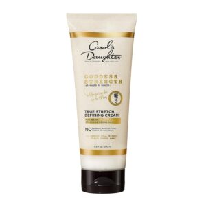 Carol's Daughter Goddess Strength True Stretch Defining Hair Cream For Waves, Coils and Curls, Curl Defining Cream with Castor Oil, 6.8 Fl Oz