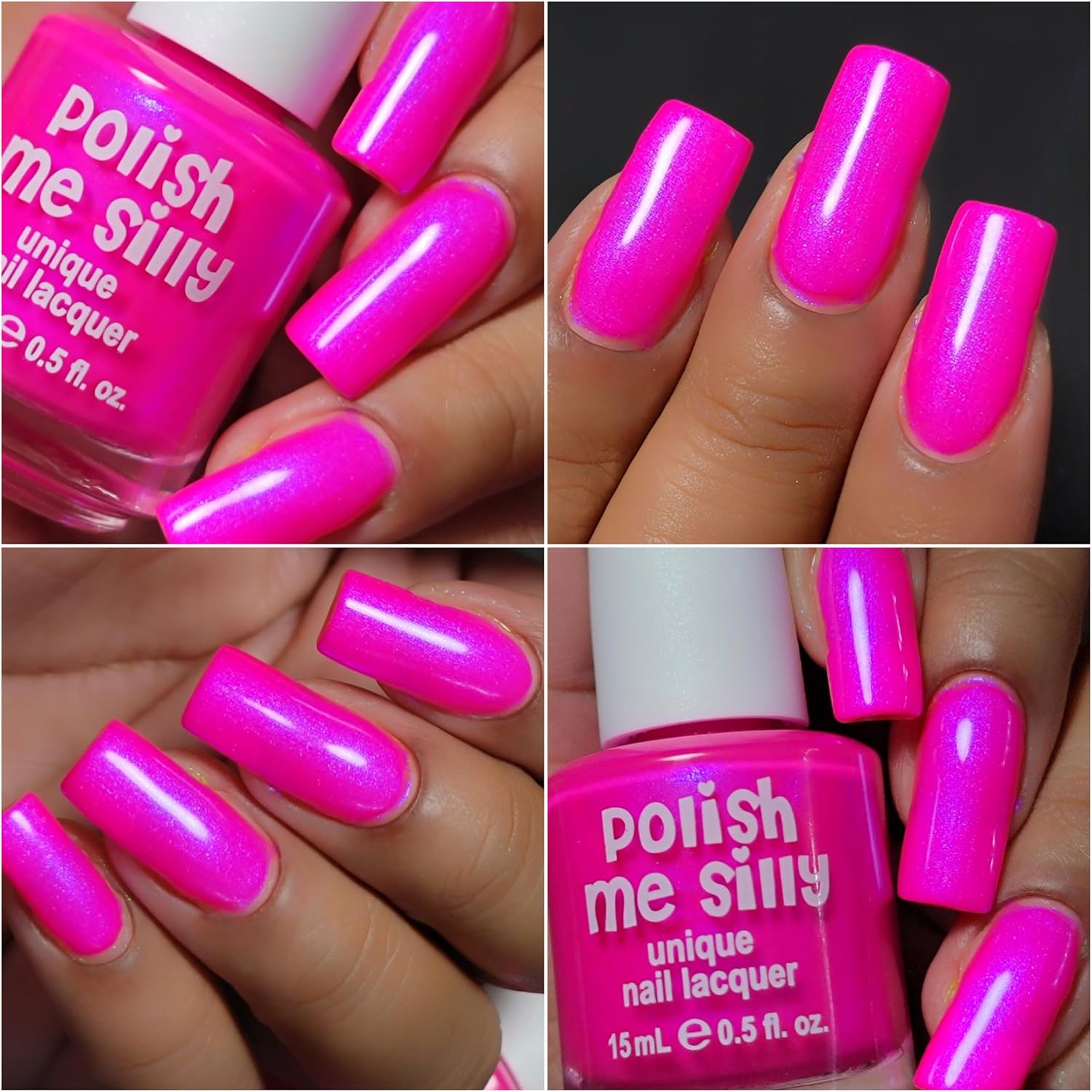 Barbee On The Glow - Neon Pink Blue NEON Glow Pop Collection MultiColor Shifting: Mylar Oil Slick Indie Nail Polish - Image 7