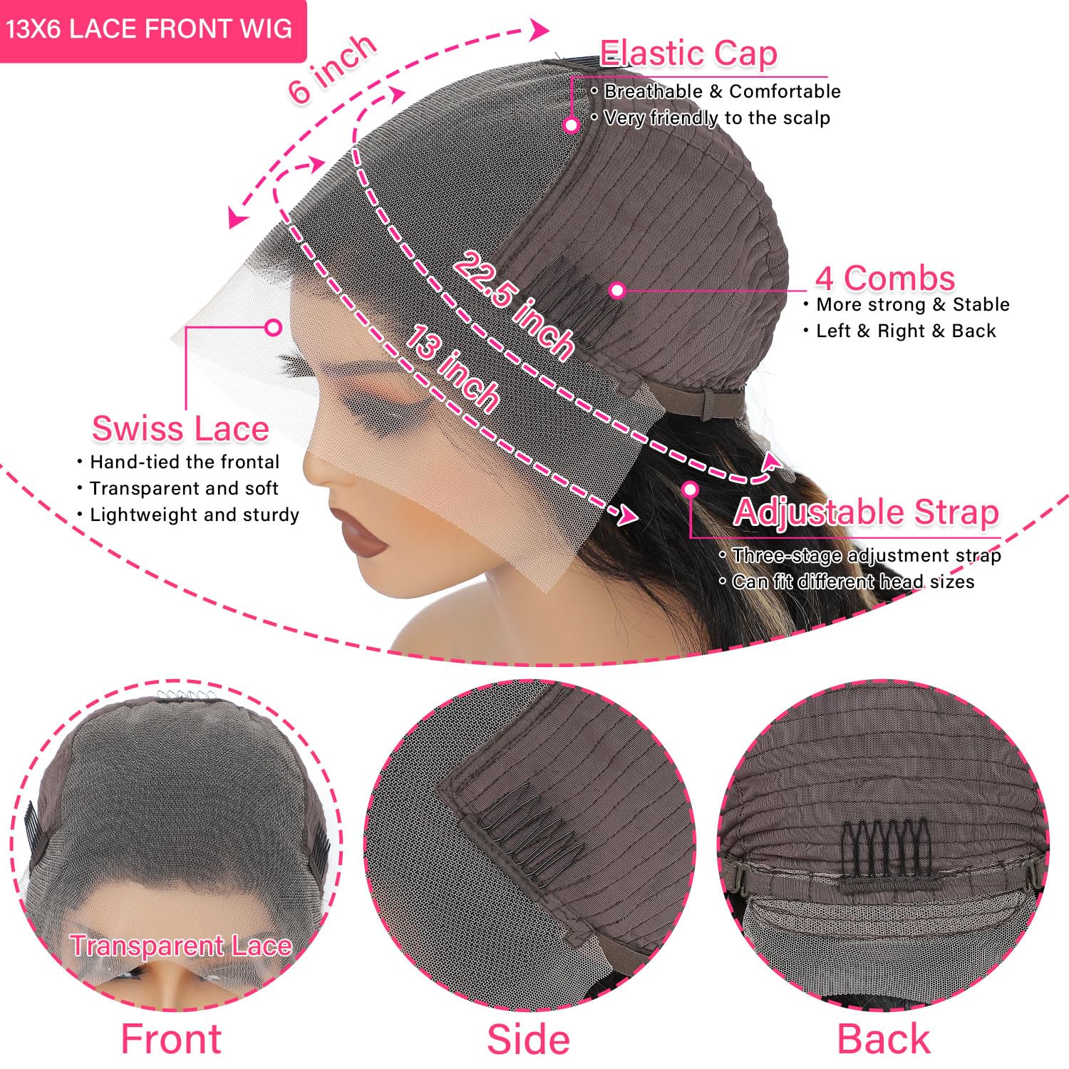 180 Density 26 Inch Body Wave HD Transparent Lace Front Wig 1b27 Balayage Human Hair - Image 5