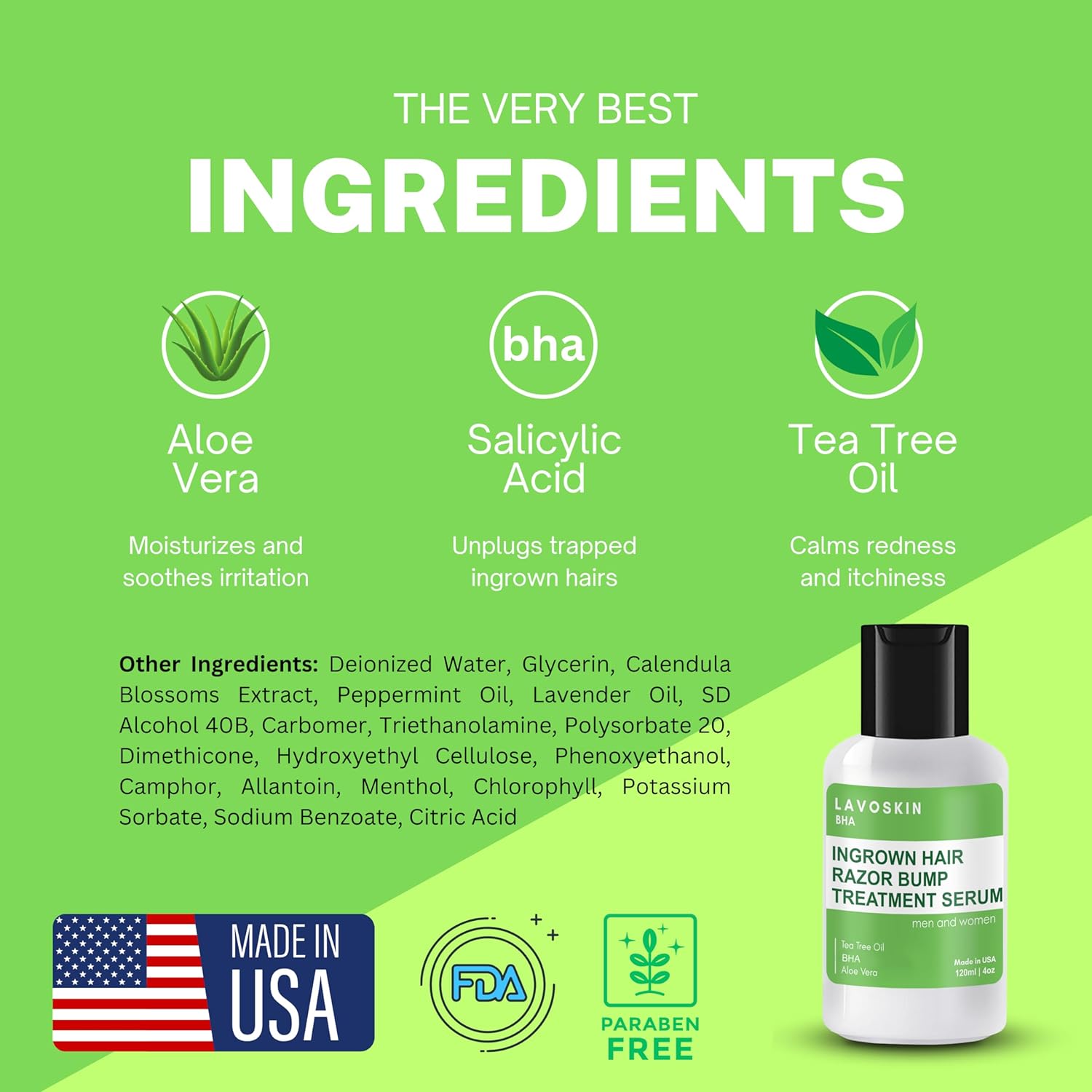 LAVO Tea Tree Gel for Ingrown Hair and Razor Bumps 4 oz - Image 6