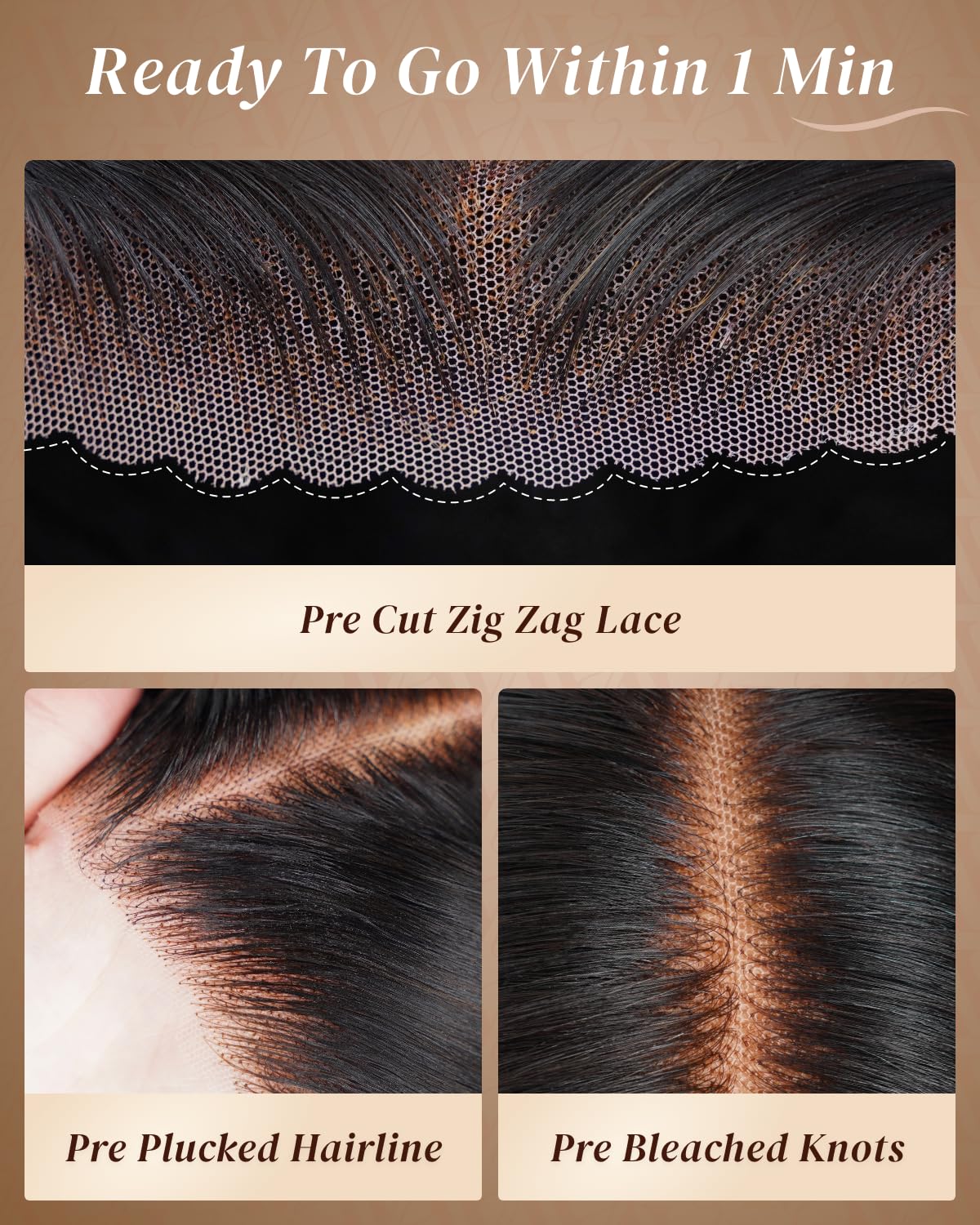 Arabella Hair 5x6 Glueless Wigs Human Hair Pre Plucked Pre Cut 230% Density Glueless Wigs 100% Human Hair 12a Pre Plucked Bleached Knots Straight Wig Human hair (16inch, 5X6 Straight Wig) - Image 5