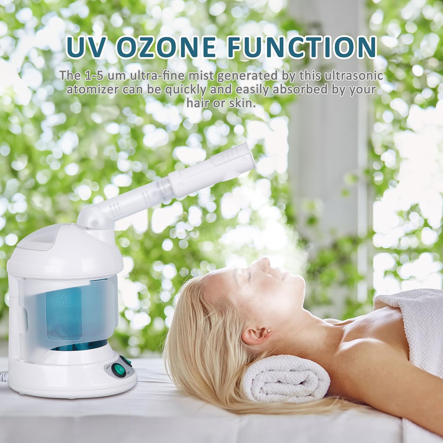 SUPER DEAL Hair Steamer PRO 3 in 1 Multifunction Ozone Facial Steamer with Bonnet Hood Attachment, Hair Therapy & Face Steamer for Personal Care Use at Home or Salon - Image 2