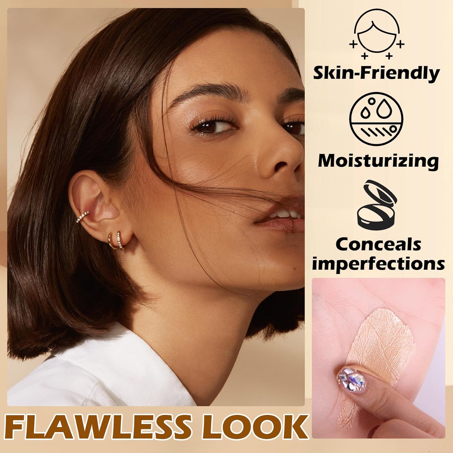 Under Eye Concealer for Dark Circles & Tattoo Cover Up - Full Coverage & Waterproof Makeup Concealer for Mature Skin (Light) - Image 5