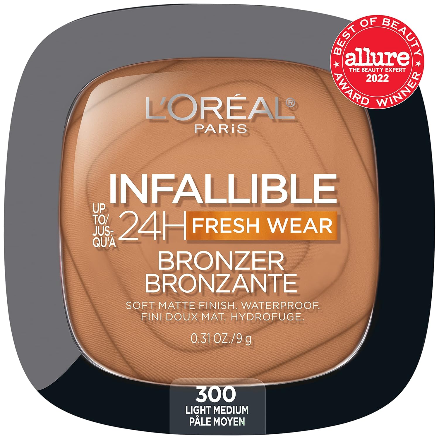 L'Oreal Paris Infallible Up to 24H Fresh Wear Soft Matte Longwear Bronzer. Waterproof, heatproof, Transfer, humidity and sweatproof, Light Medium, 0.31 oz - Image 3