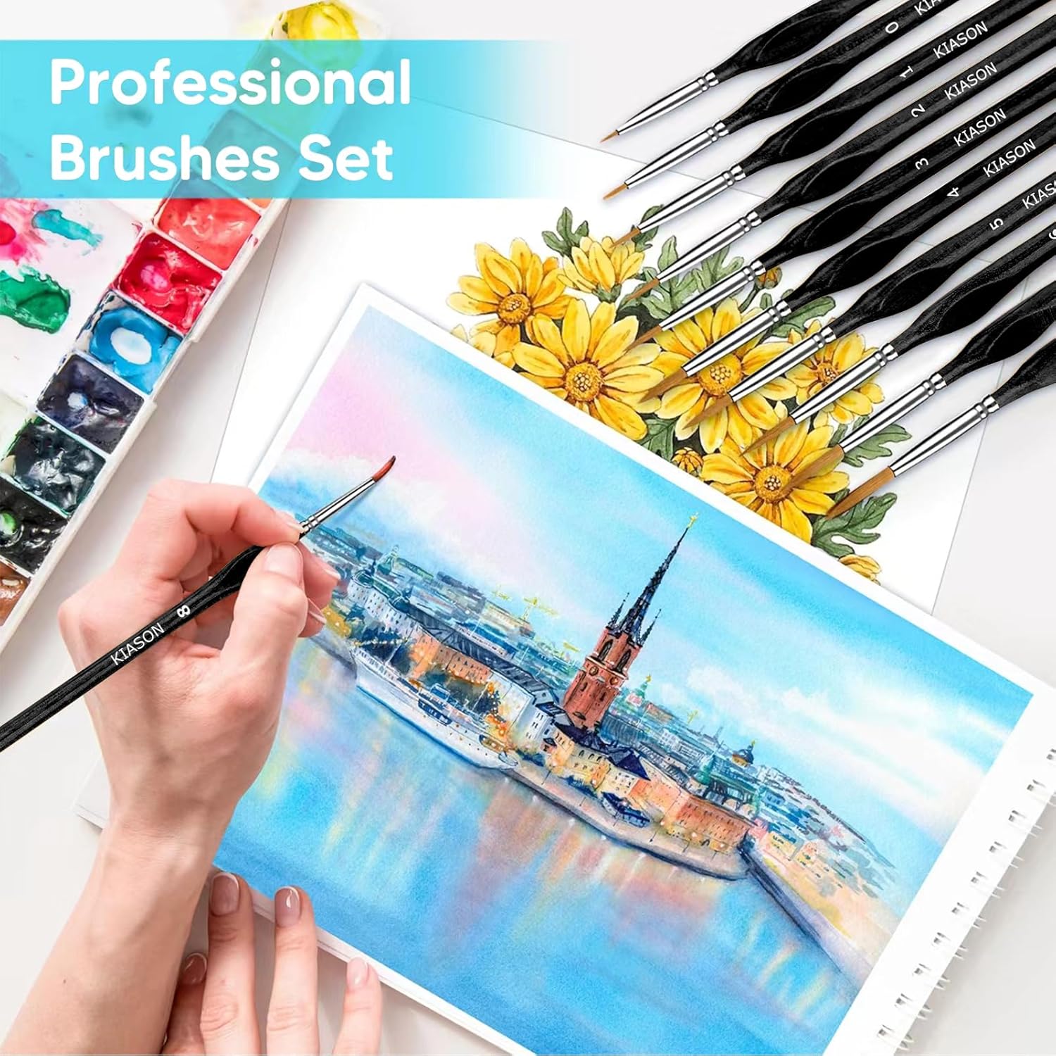 10PC Miniature Paint Brush for Fine Detailing,Small Painting Brushes Set for Art, Crafts, Acrylic, Watercolor, Oil, Model, Face, 40k & Paint by Number, Figurine (Black) - Image 5