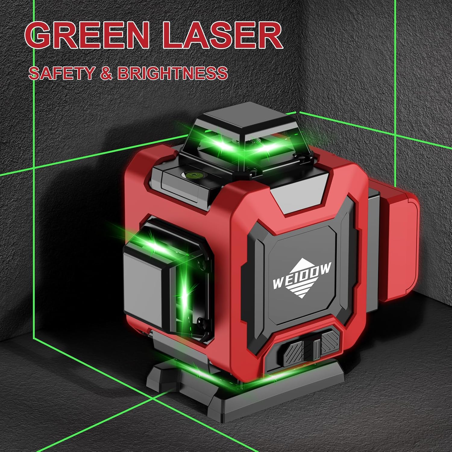 Laser Level 360 Self Leveling with Tripod,WEIDDW 4D Lazer Level,4x360° Cross Line Laser for Construction Project Renovation,Floor Tile, Laser Level Lines Tool - Image 2