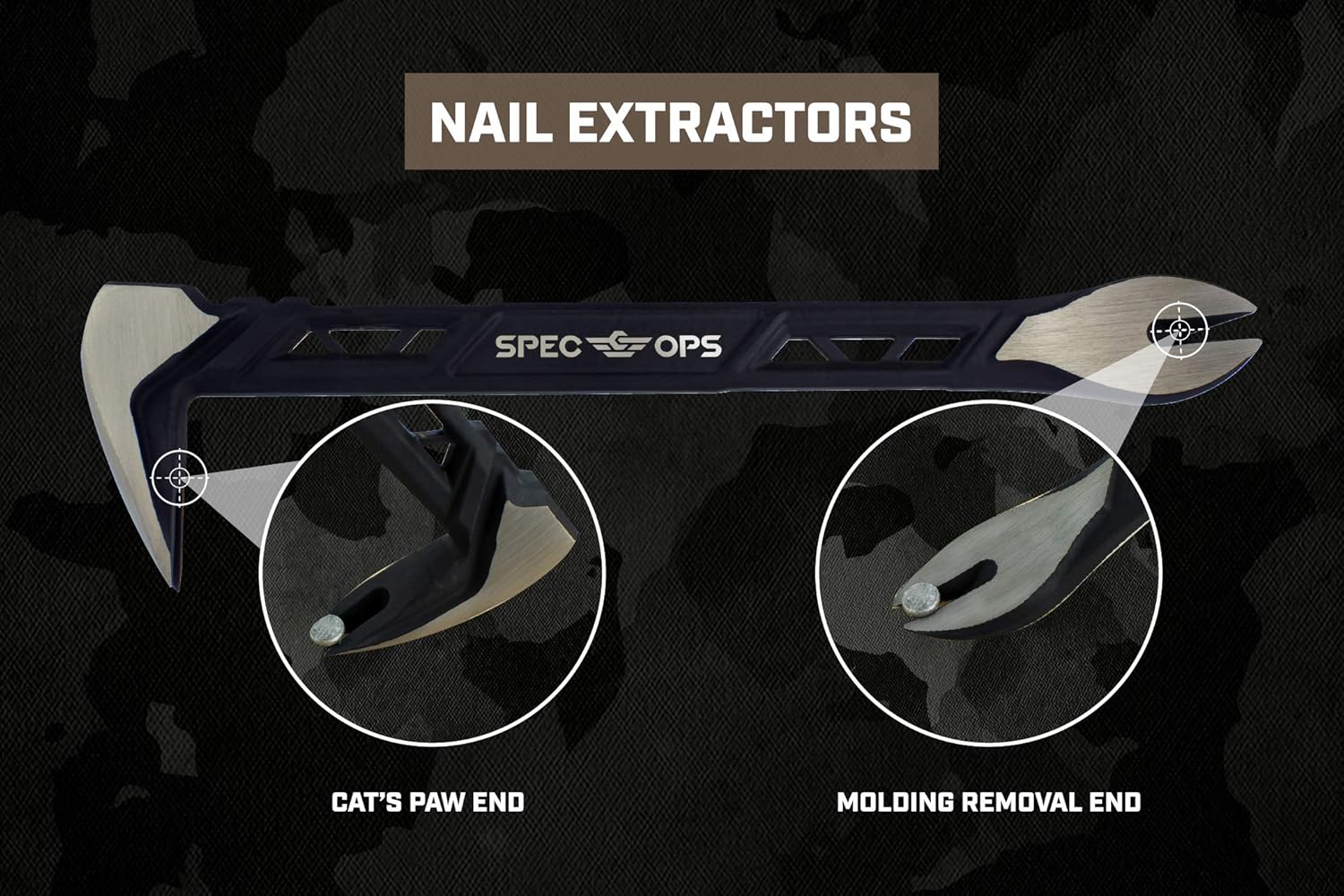 Spec Ops Tools 10" Nail Puller Cats Paw Pry Bar, High-Carbon Steel, 3% Donated to Veterans, - Image 5