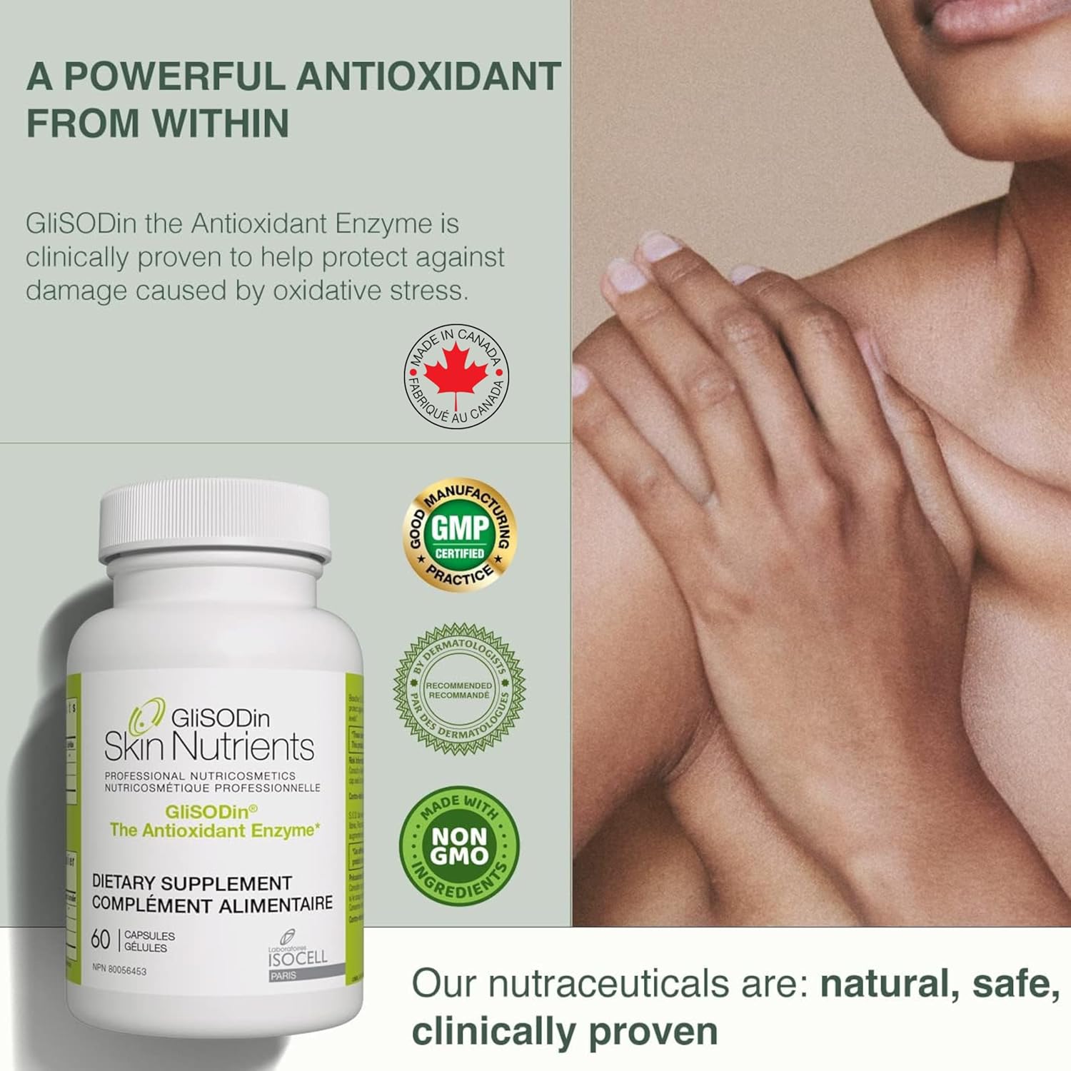 GliSODin Skin Nutrients The Antioxidant Enzyme – Protection Against Free Radical Damage - Reduces Oxidative Stress - 60 capsules – 1 Month Supply - Image 3