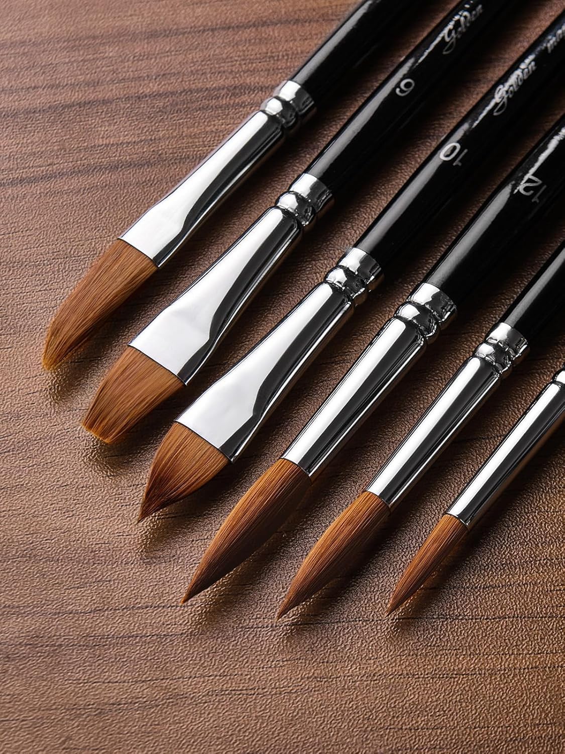 Watercolor Brushes Professional Set, 10 Artist Brushes Watercolor Paint Brushes, Golden Maple Sable Brush Paint Brushes-Round Tip, Flats, Dagger, Oval Wash for Detail Painting, Water Color, Gouache - Image 2