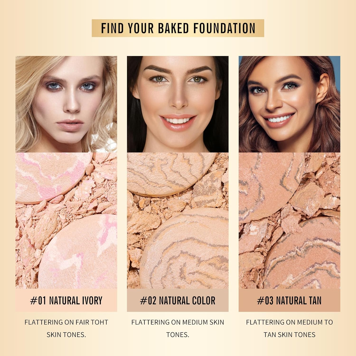 KIMUSE Baked Foundation - Brighten Color Correcting Powder Foundation for Mature Skin, Buildable Coverage, Radiant Natural Finish - Image 6