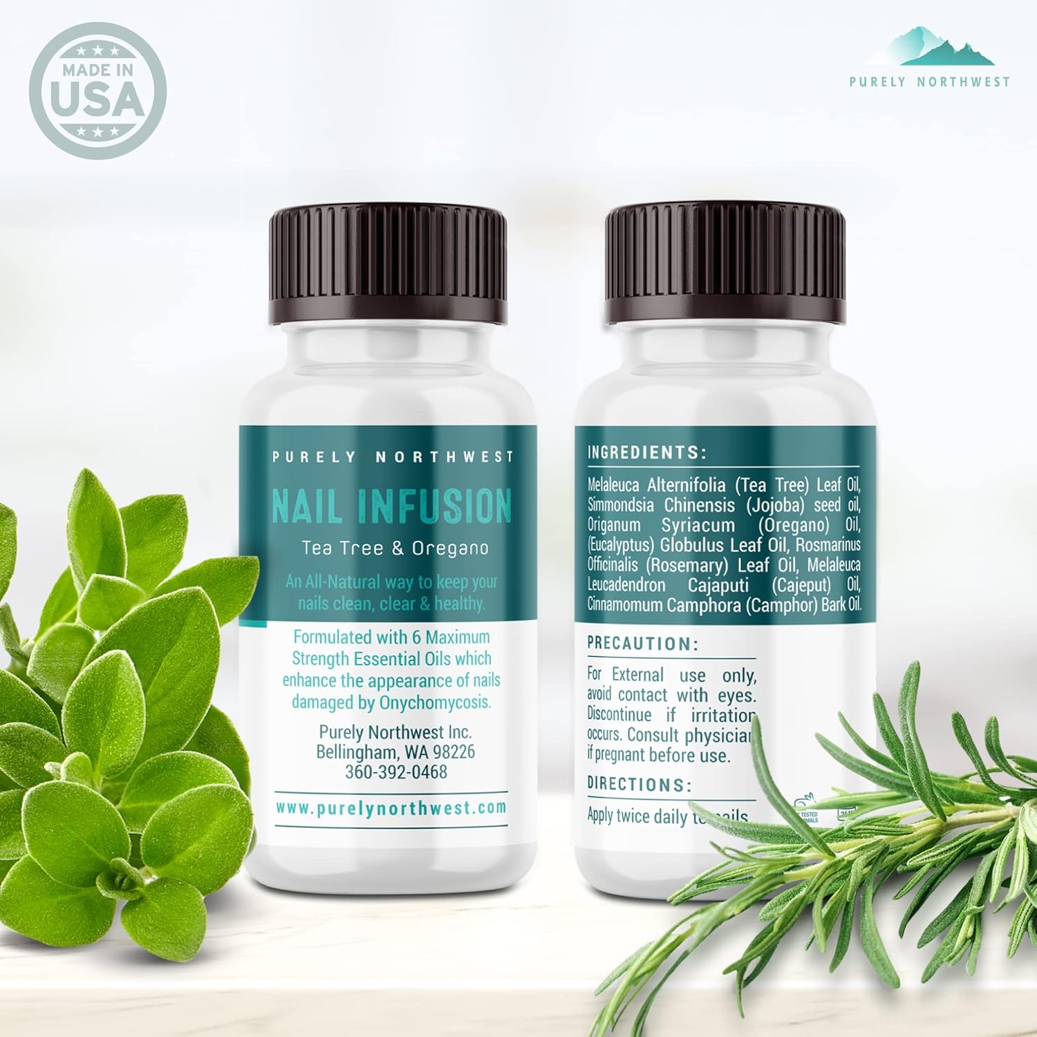 Toenail Fungus Extra Strength Solution-Thick Discolored Nail Repair, Ingrown Nails, Dry Cracked Nails & Cuticles-All Natural with Tea Tree & Oregano Oil: by Purely Northwest USA 1oz - Image 8