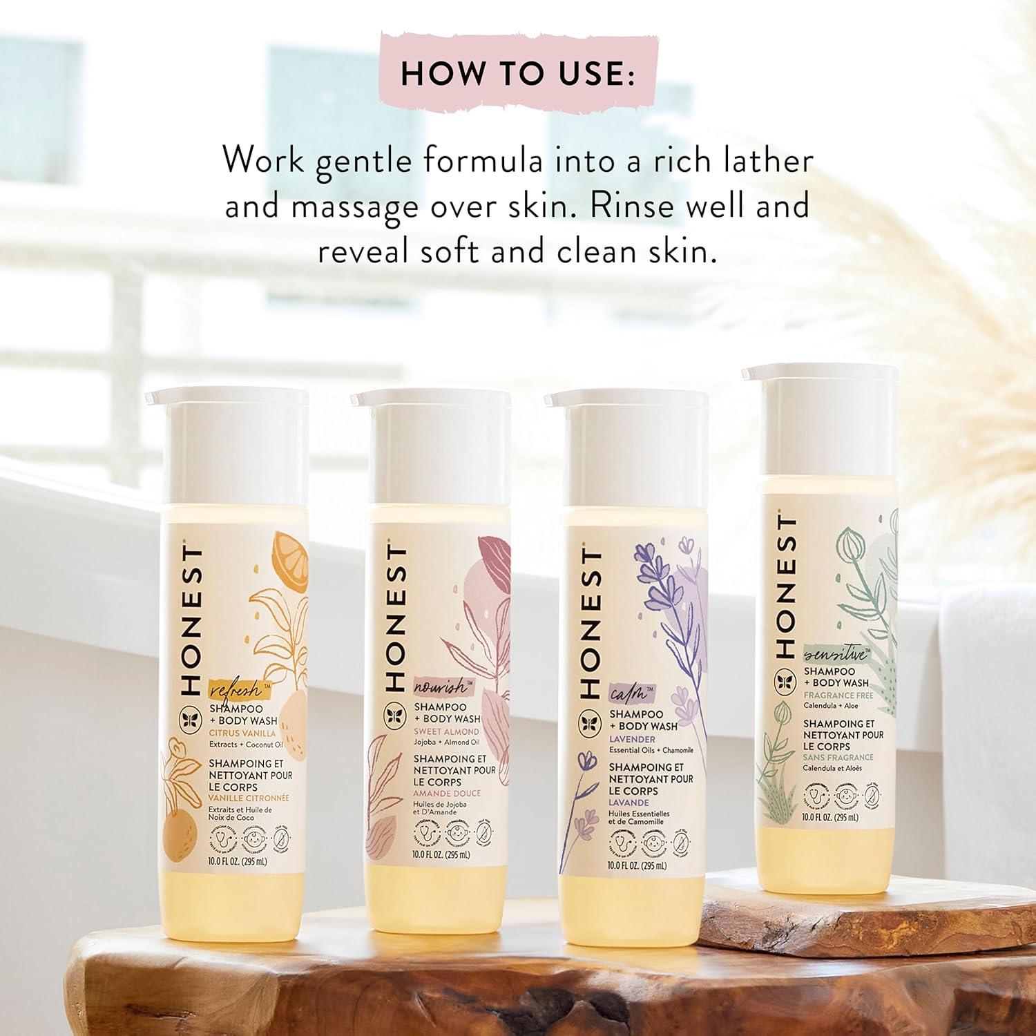 The Honest Company 2-in-1 Cleansing Shampoo + Body Wash for Sensitive Skin | Gentle for Baby | Naturally Derived, Tear-free, Hypoallergenic | Fragrance Free, 10 fl oz - Image 6