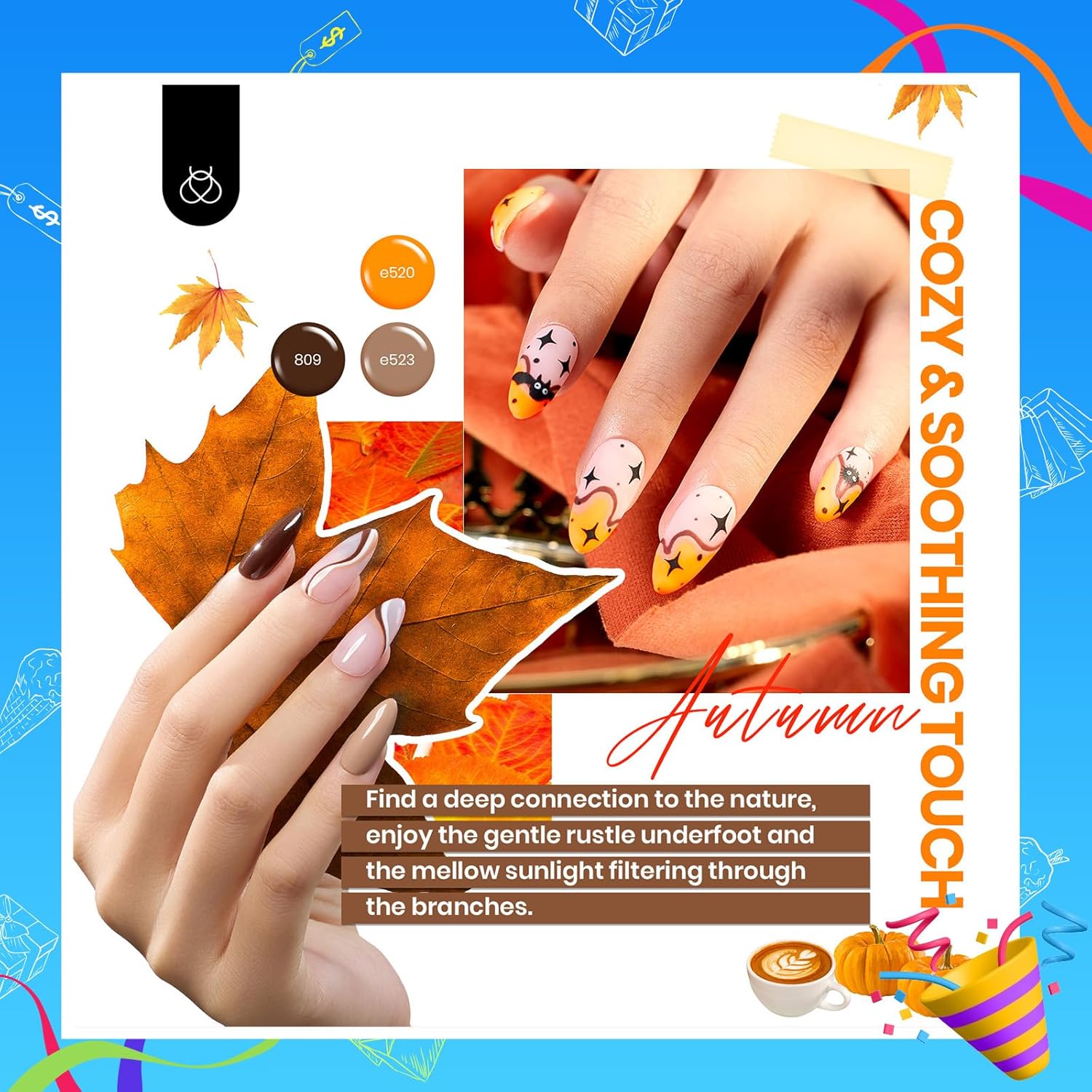beetles Gel Polish 36 Colors Summer Gel Nail Polish Set with Base Coat Glossy Matte & Glitter Gel Top Coat Neon Pink Yellow Jelly Blue Vivid Seasons Collection Gifts for Women Diy Nails at Home - Image 5