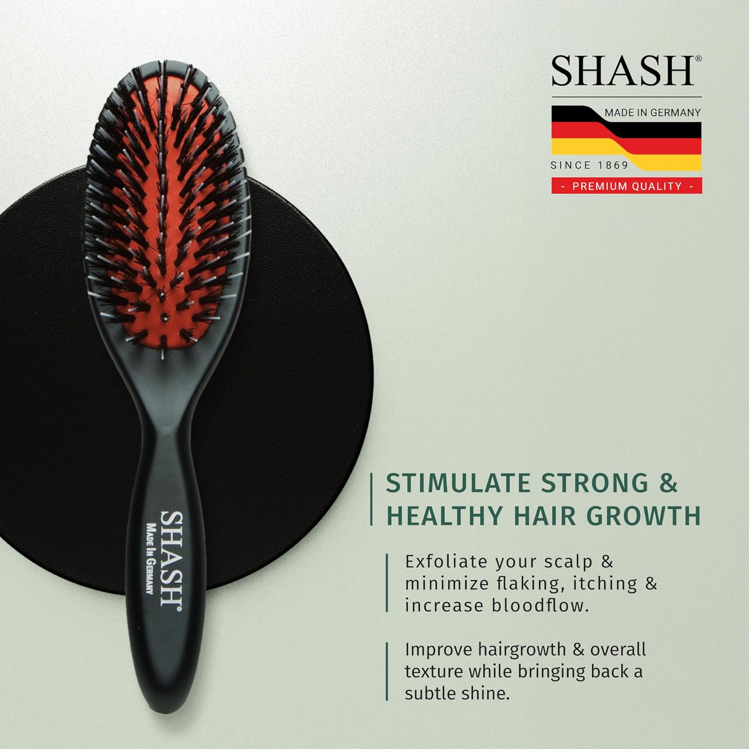 Since 1869 Hand Made In Germany - Nylon Boar Bristle Brush Suitable For Normal to Thick Hair Gently Detangles, No Pulling or Split Ends - Softens Improves Hair Texture, Stimulates (Extra Small) - Image 7