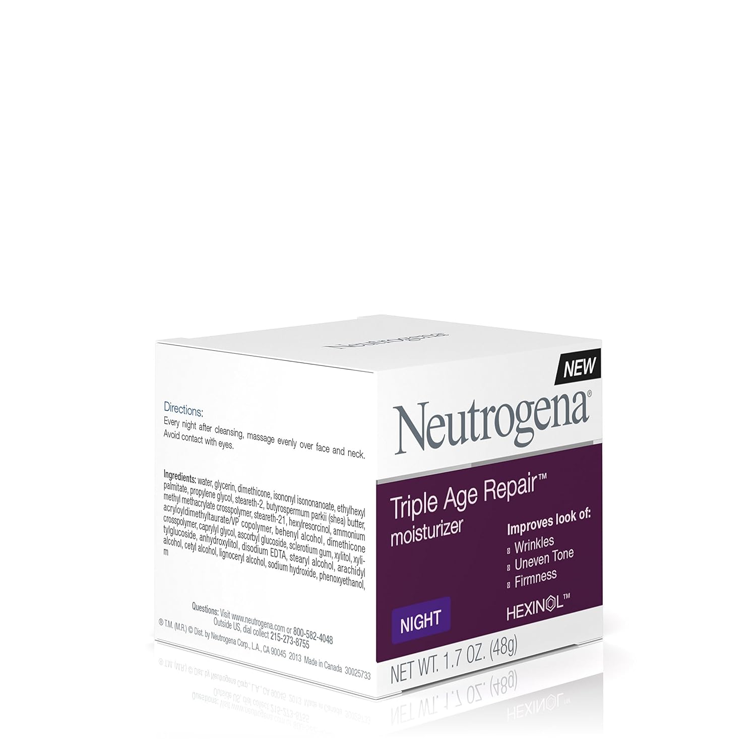 Neutrogena Triple Age Repair Night Cream, 1.7oz Jar, Anti-Aging Face Cream, Face Moisturizer For Women & Men, Hydrating Night Face Moisturizer for Even Skin Tone & Firming, Vitamin C - Image 2