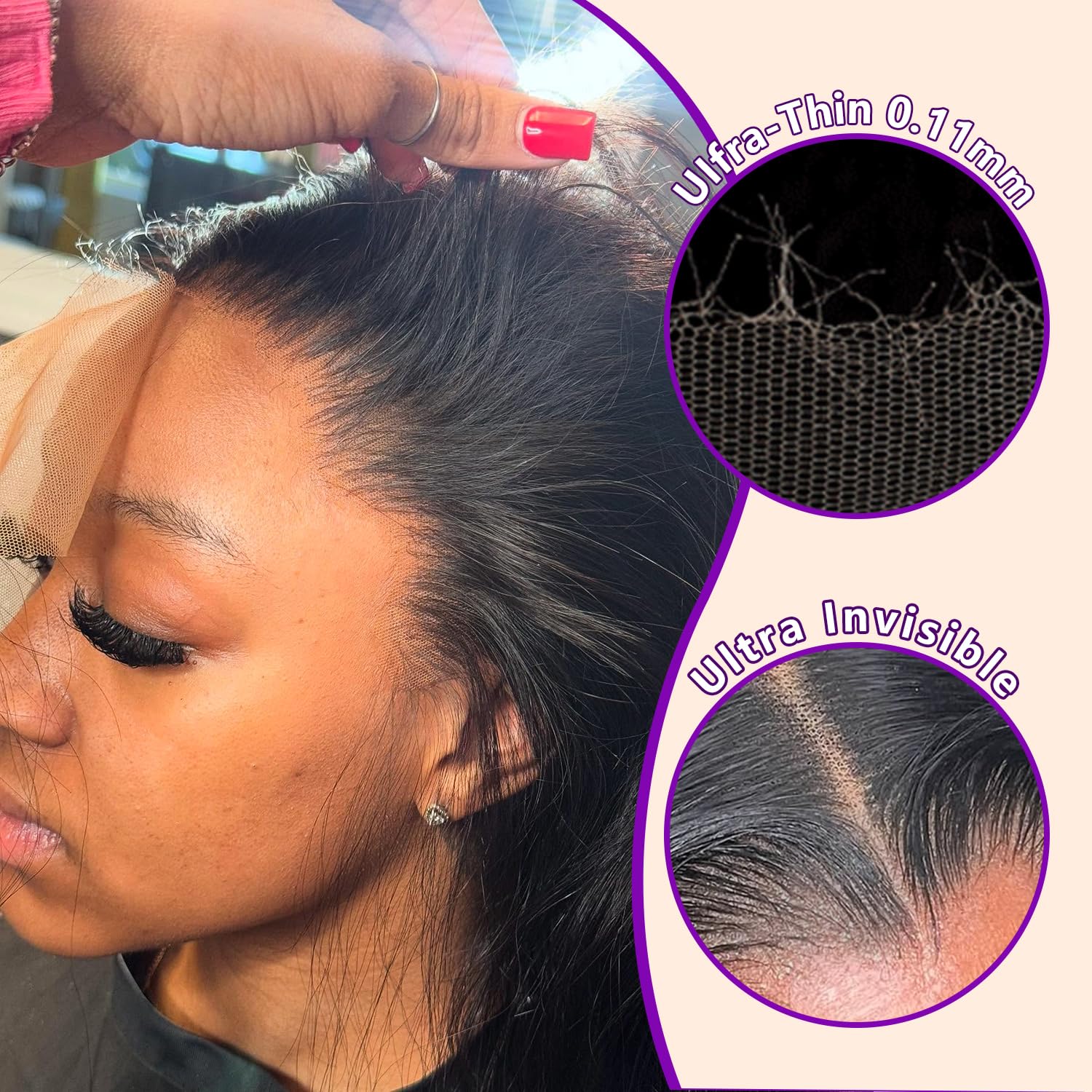 13x6 Body Wave Lace Front Wigs Human Hair 180% Density HD Lace Frontal Glueless Human Hair Wig for Women Pre Plucked with Baby Hair 28 inch - Image 2