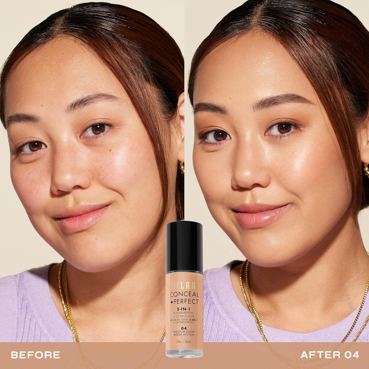 Milani Medium Beige Liquid Foundation Concealer - Flawless Complexion, Cruelty-Free, Covers Blemishes - Image 3