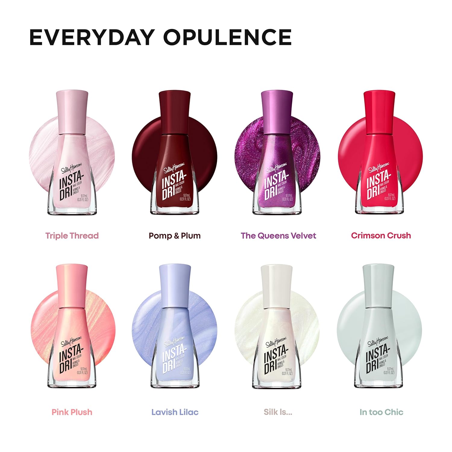 Sally Hansen Insta-Dri, Silk Is..., Quick Dry, Long Lasting, Opaque, Creme White Nail Polish - Image 5