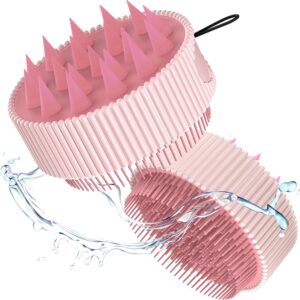 Rena Chris Scalp Massager Hair Growth: Scalp Scrubber Brush Tool with Double-Sided Soft Silicone Bristles, Head Skin Care Massage Treatment Exfoliator Dandruff Removal for Dry/Wet Straight/Curly Hair