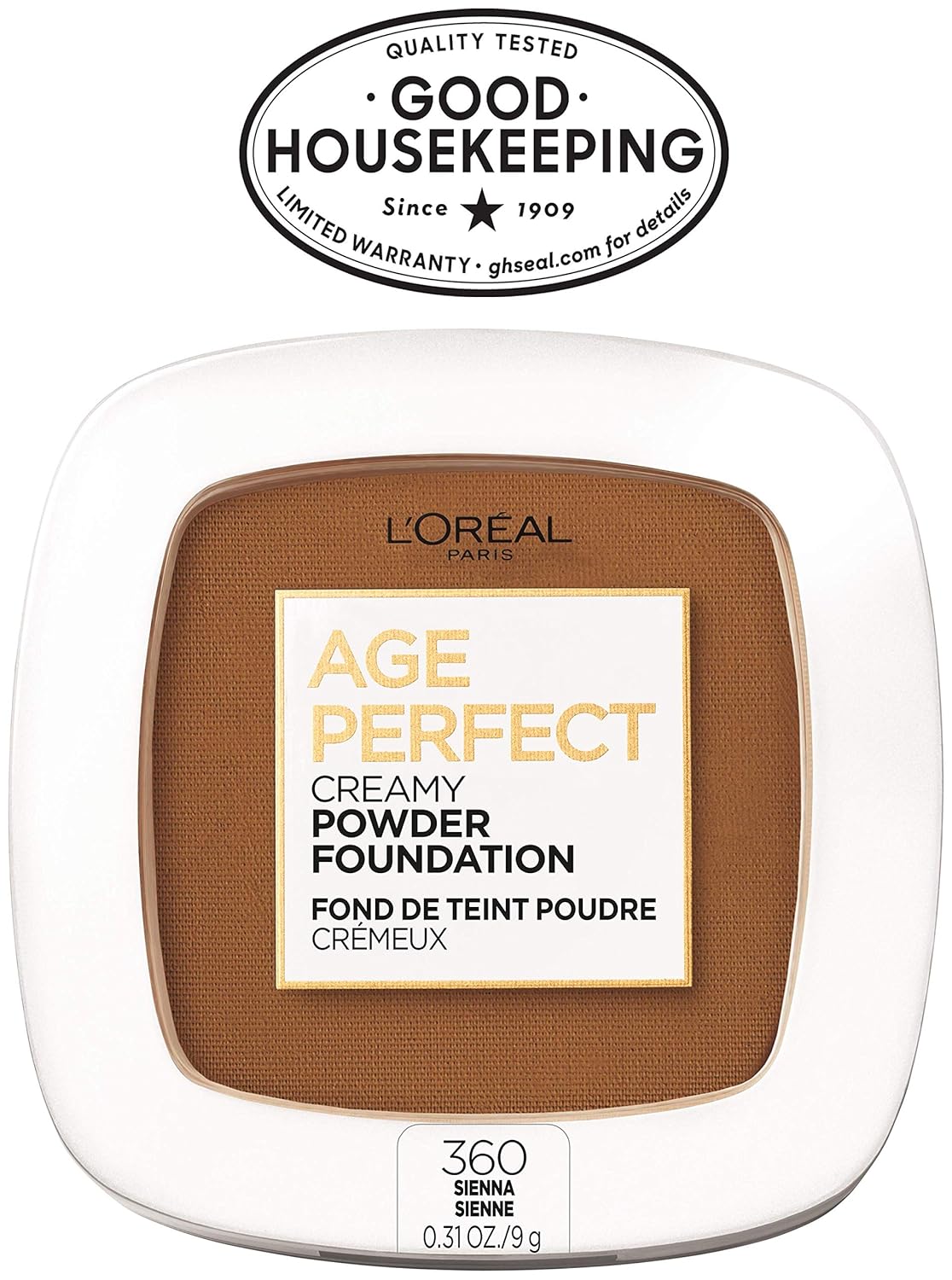 L’Oréal Paris Age Perfect Creamy Powder Foundation Compact, 360 Sienna, 0.31 Ounce - Image 8