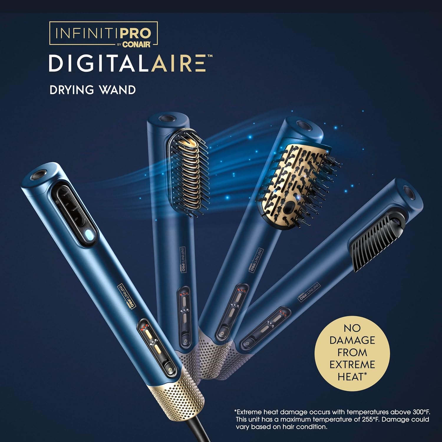 DigitalAIRE Hair Dryer | Drying Wand, Straightener, Styler, All in One | Powerful, Fast Blow Dryer with High Performance Straightening Brush, Volumizing Brush, and Styling Pick - Image 2