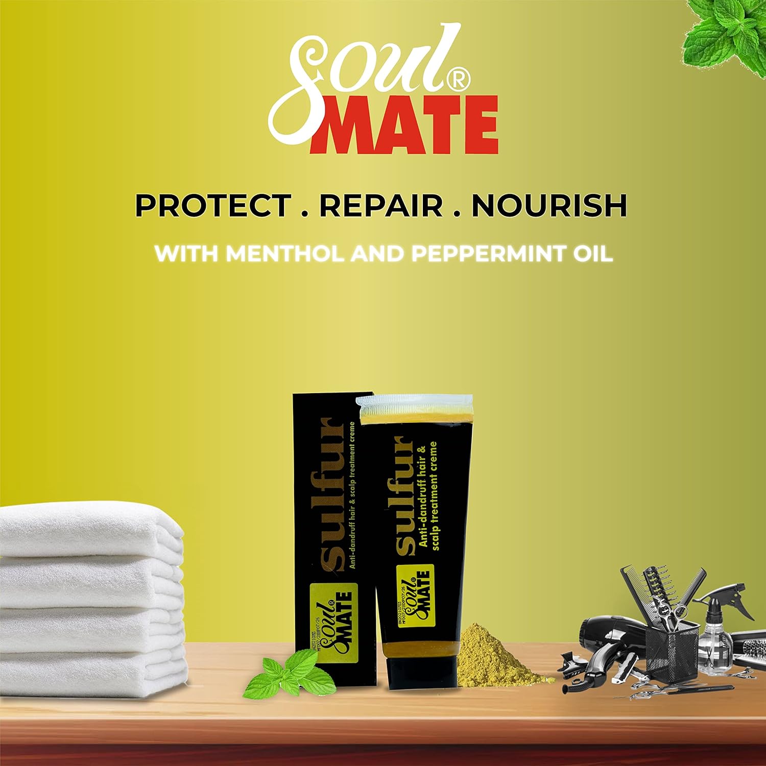 SOUL MATE Sulfur Anti-dandruff Hair Cream With Menthol (5.9oz) | Fast Relief With Herbal Extract | Scalp Treatment For Dry Itchy Scalp | Dandruff Free Hair Moisturizer - Image 8
