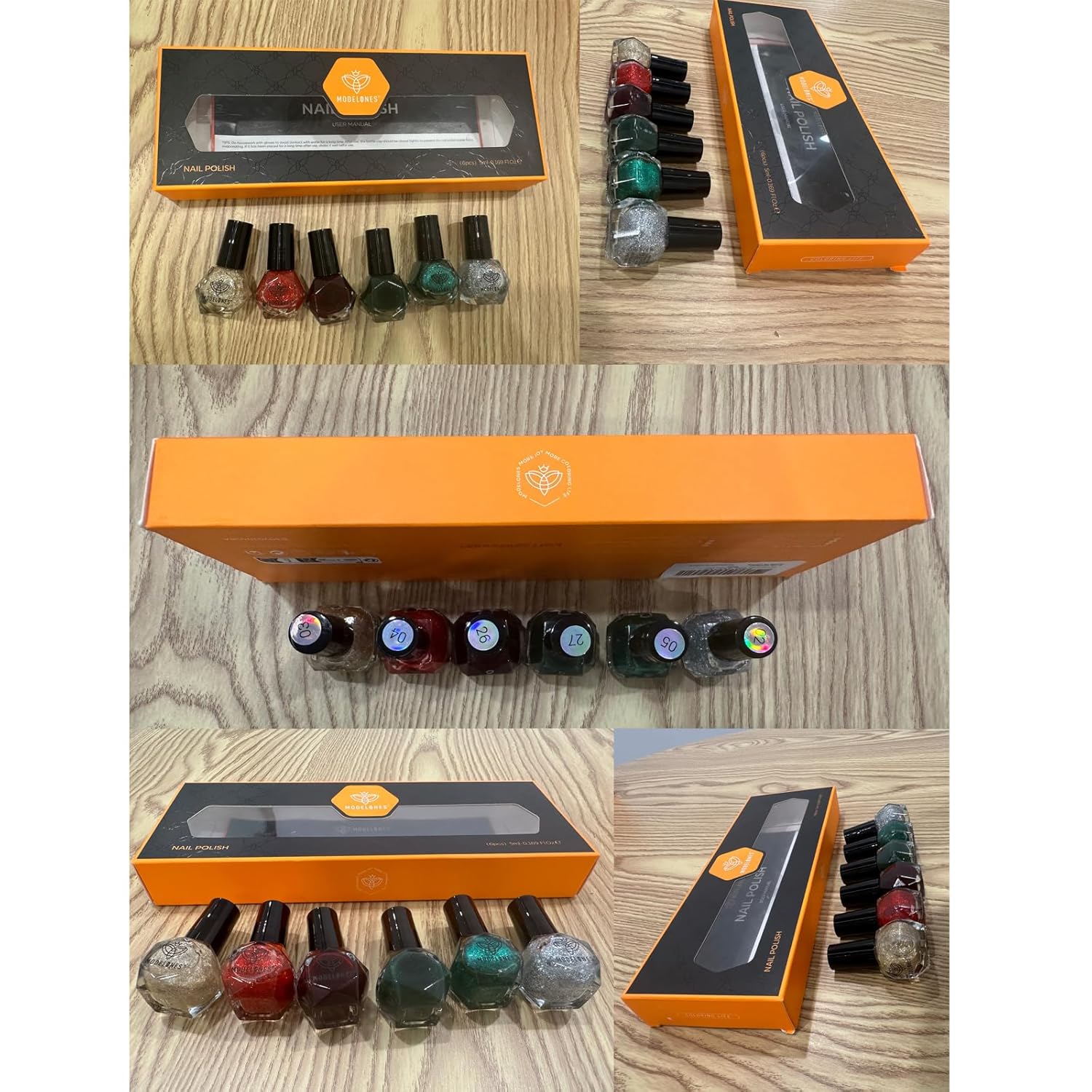 modelones Nail Polish Set 6 Colors Red Green Glitter Mini Nail polish Set Gold Silver Nail Polish Kit Quick Dry Manicure Nail Art Manicure DIY Home Salon Gift for Women Mom - Image 9