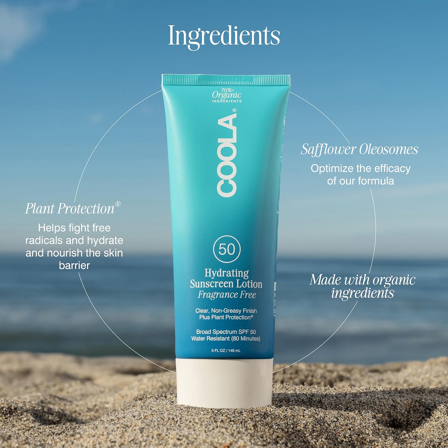 COOLA Organic Sunscreen SPF 50 Sunblock Body Lotion, Dermatologist Tested Skin Care for Daily Protection, Vegan and Gluten Free, Fragrance Free, 5 Fl Oz - Image 4