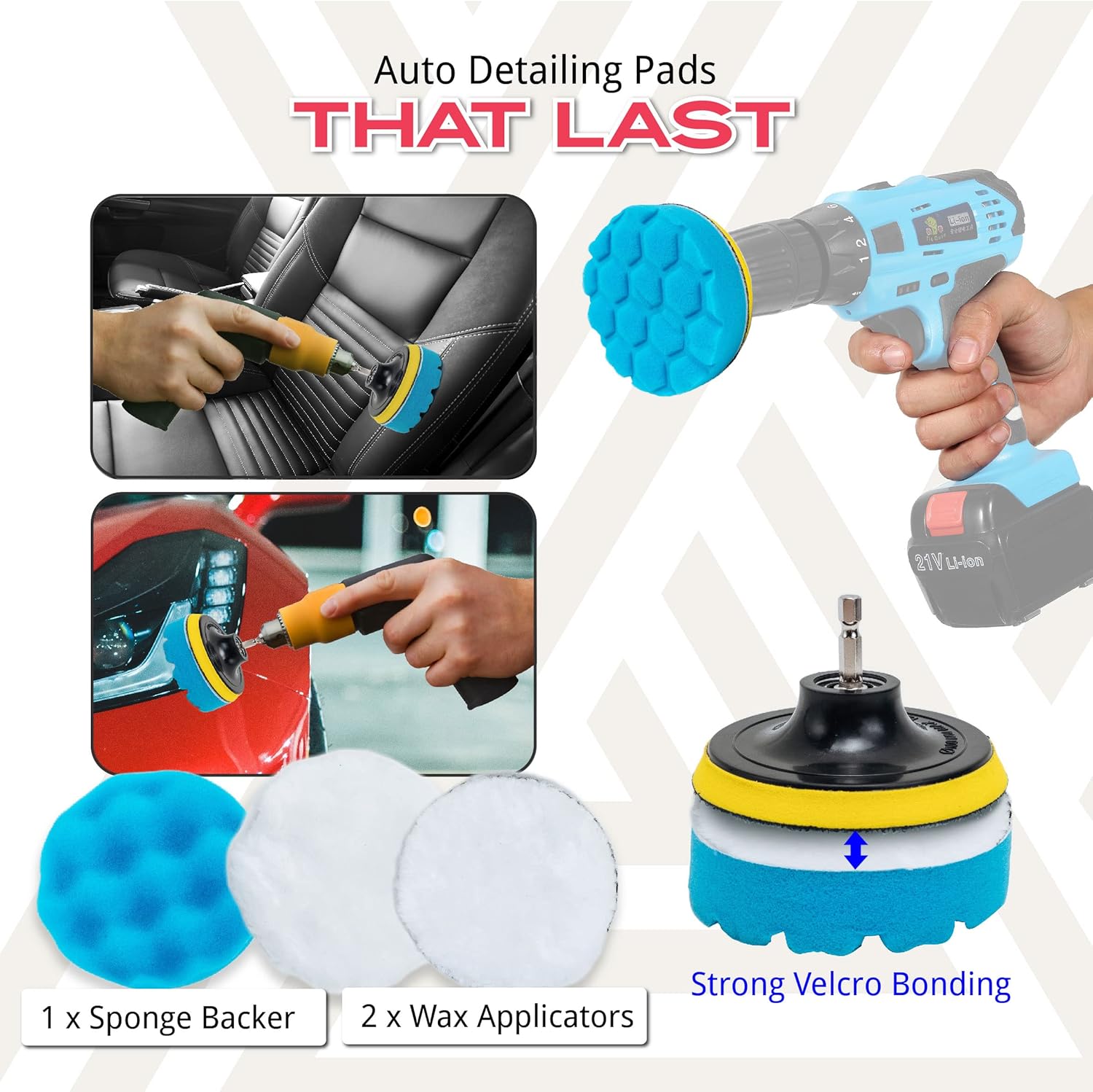27 Piece Car Accessories Tool Set - Comprehensive Car Detailing Kit with Drill & Soft Brushes, Chrome Polishing Tool, & Car Cleaning Supplies - Ideal Car Wash Kit & Detailing Brush Set - Image 4