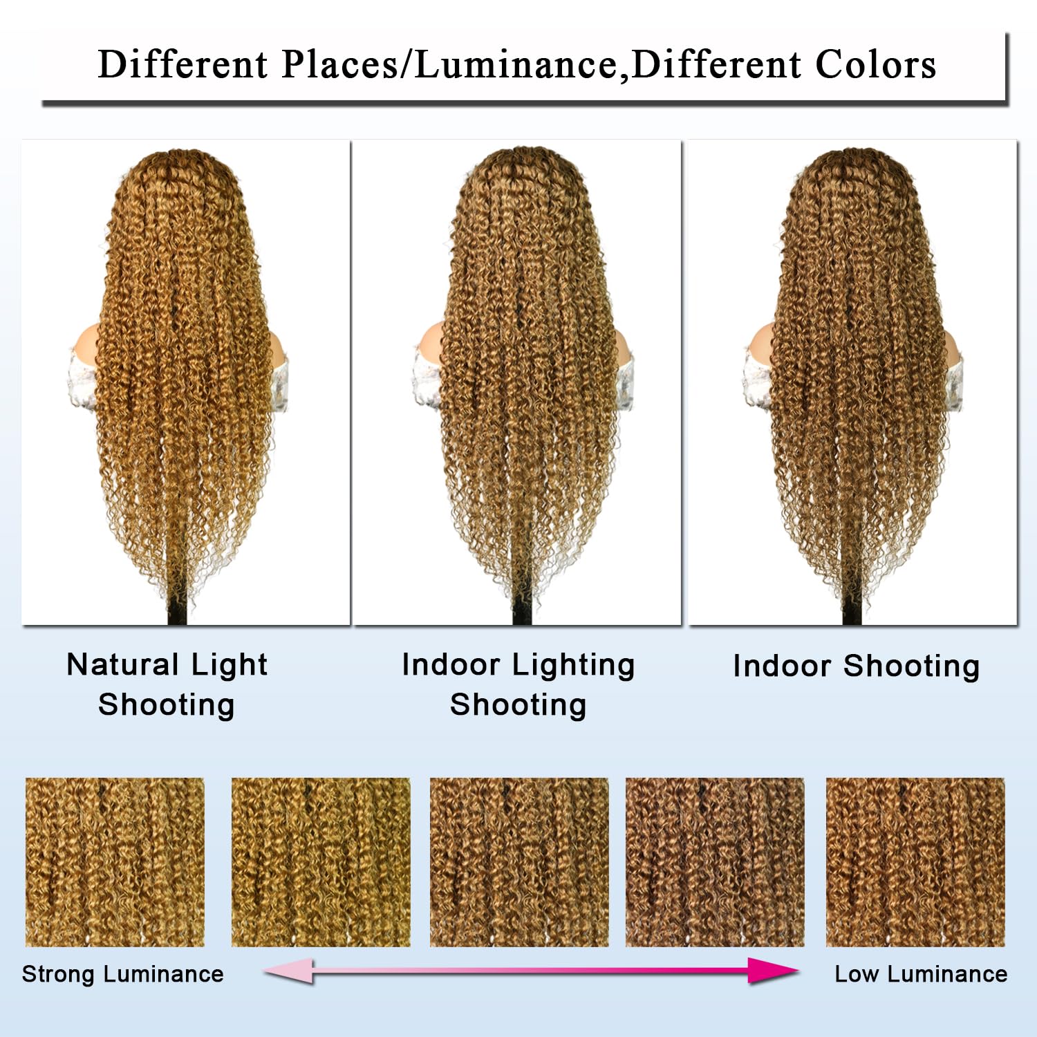 Honey Blonde Wig Human Hair, Deep Wave Lace Front Wigs Human Hair #27 Color Blonde Curly 13x6 Hd Lace Front Wigs Pre Plucked With Baby Hair Lace Frontal Wig 180% Density For Women(20inch) - Image 4