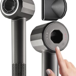 Ionic Hair Dryer Premium Quality, High-Speed Professional Brushless Motor 110,000 RPM, 1600W Power, 9 ft Long Cord and Magnetic Nozzle, Lightweight Blow Dryer, Quiet Fast Drying for Women & Men (Gray)