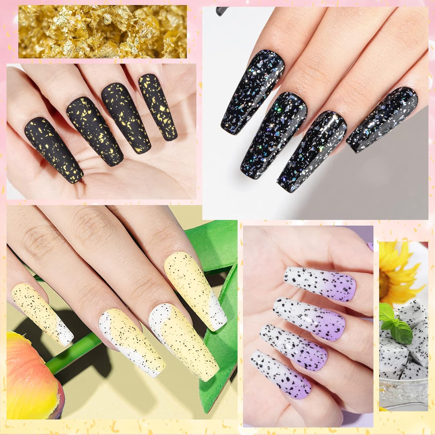 8Colors Glitter Top Coat Gel Silver Gold Sequin Top Coat Eggshell Top Coat Gel Polish Reflective Glitter Top Coat Sparkle Shiny Shimmer No Wipe Gel Top Coat Gel Polish - Image 6