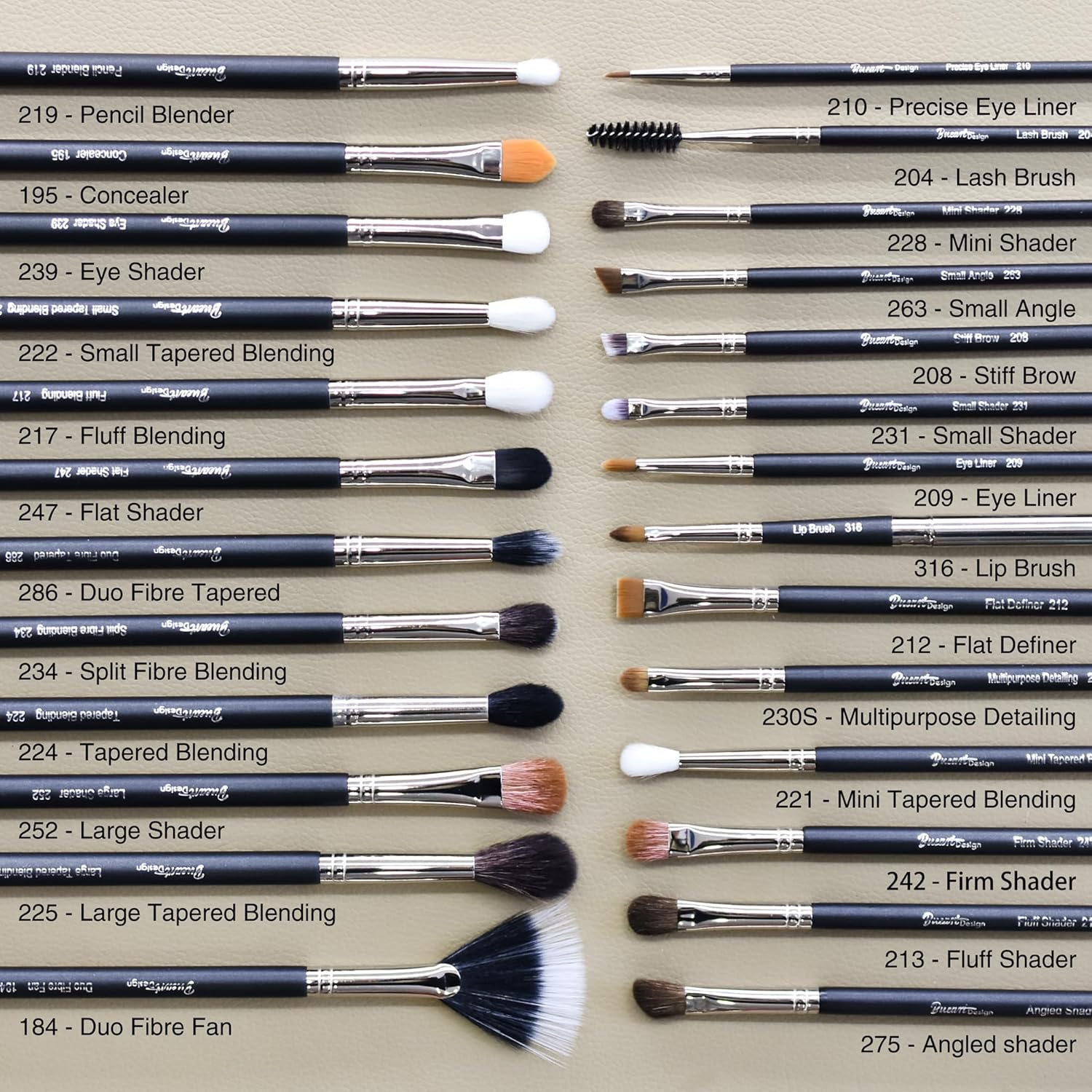 Makeup Artist MUST HAVES 42Pcs Makeup Brushes Set with Real Natural Goat Hair By BUEART DESIGN (42Pcs Matte Pearl Black) - Image 4