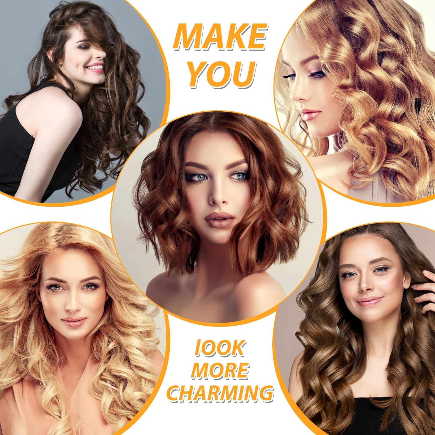 39PCS Self Grip Hair Rollers Curlers 3 Sizes Black Hair Roller 2.5in, 1.9in, 1.4in, Jumbo Curlers Roller with 12PCS Duckbill Clips Hair Rollers for Long Medium Short Thick Fine Volume Bangs - Image 5