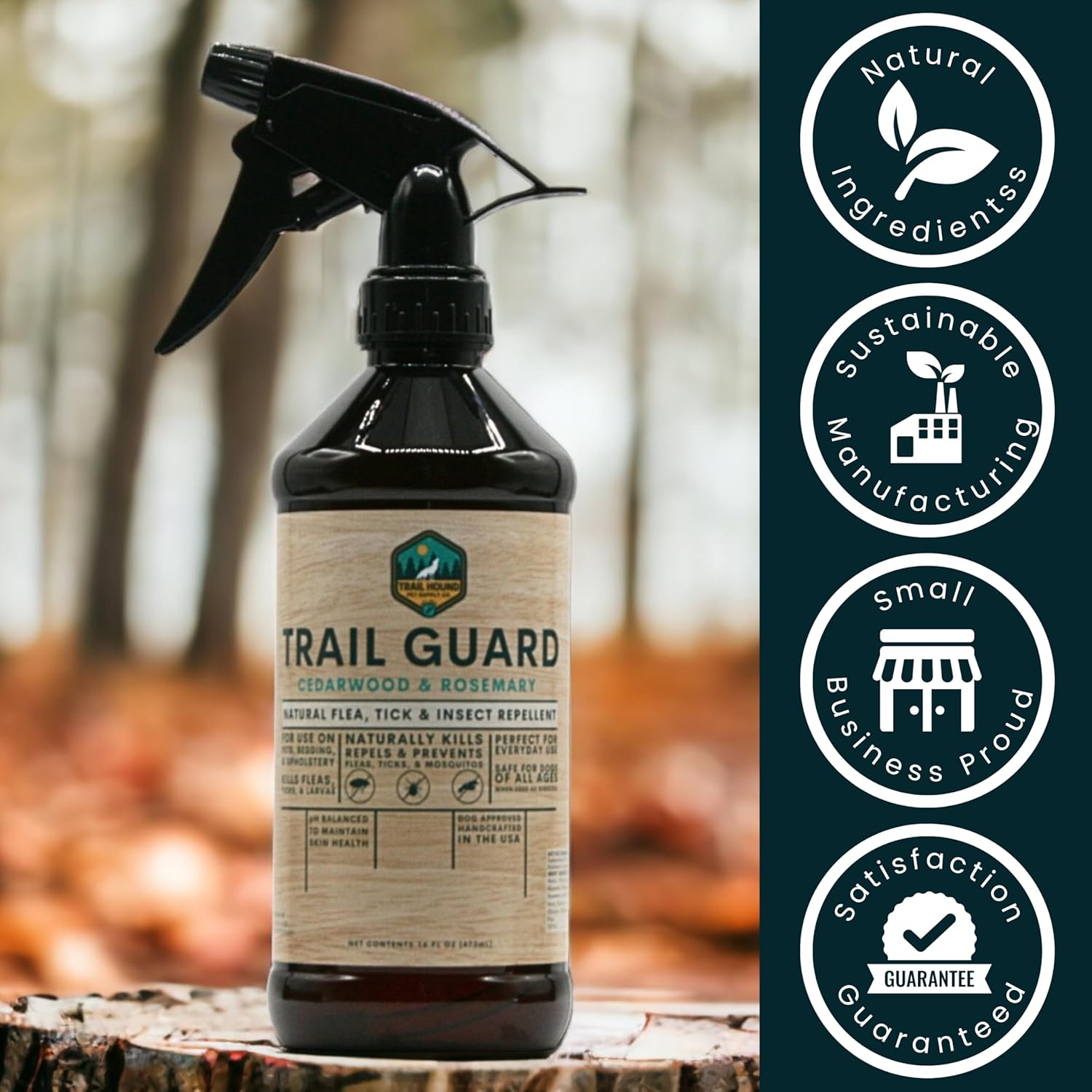 Trail Guard Natural Extra Strength Insect, Flea and Tick Spray for Dogs, Cats, People & Home (16oz, Cedarwood & Rosemary) - Image 6