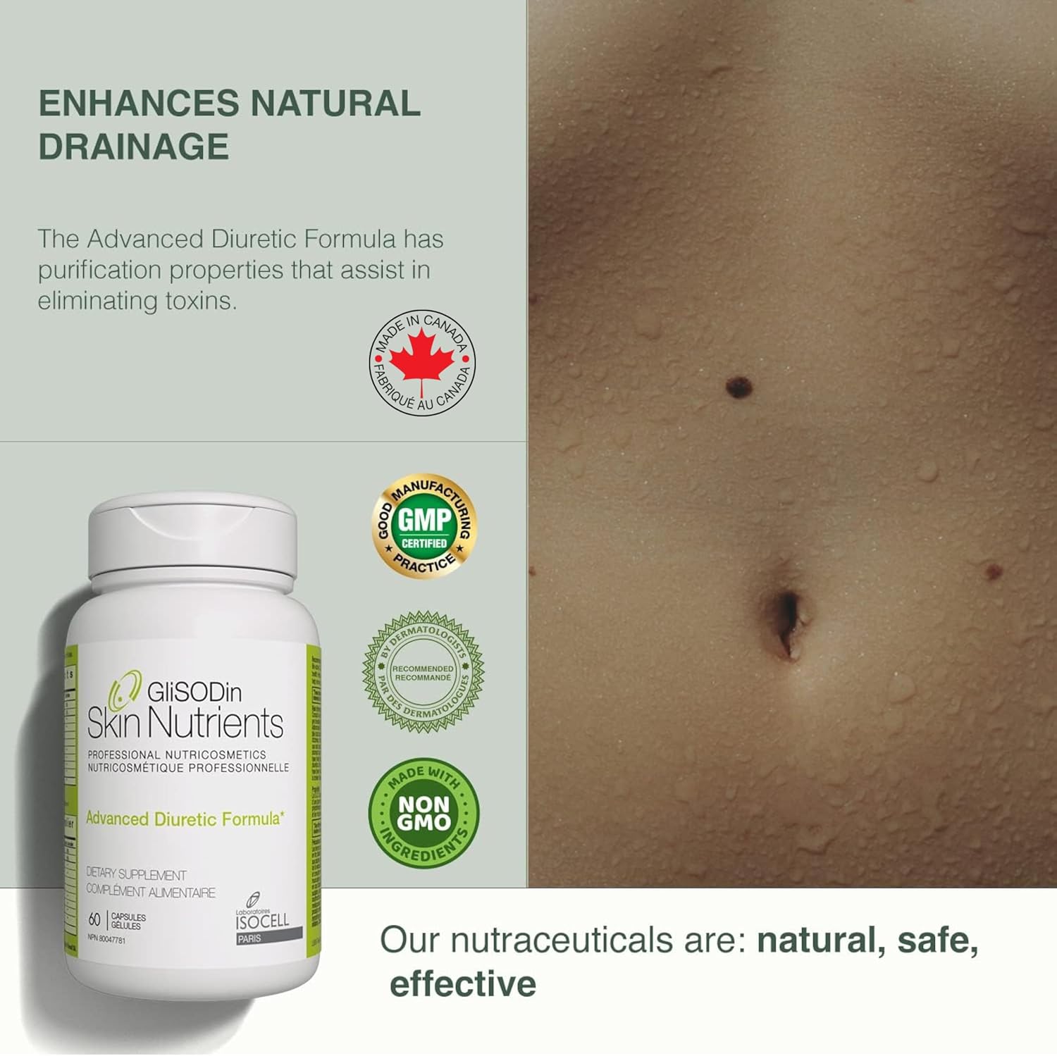 Glisodin Diuretic - Nutraceutical enhances Natural Drainage to Reduce The Swelling associated with Fluid Retention - Has Purification Properties That Assist in eliminating toxins - 60 Capsules - Image 3