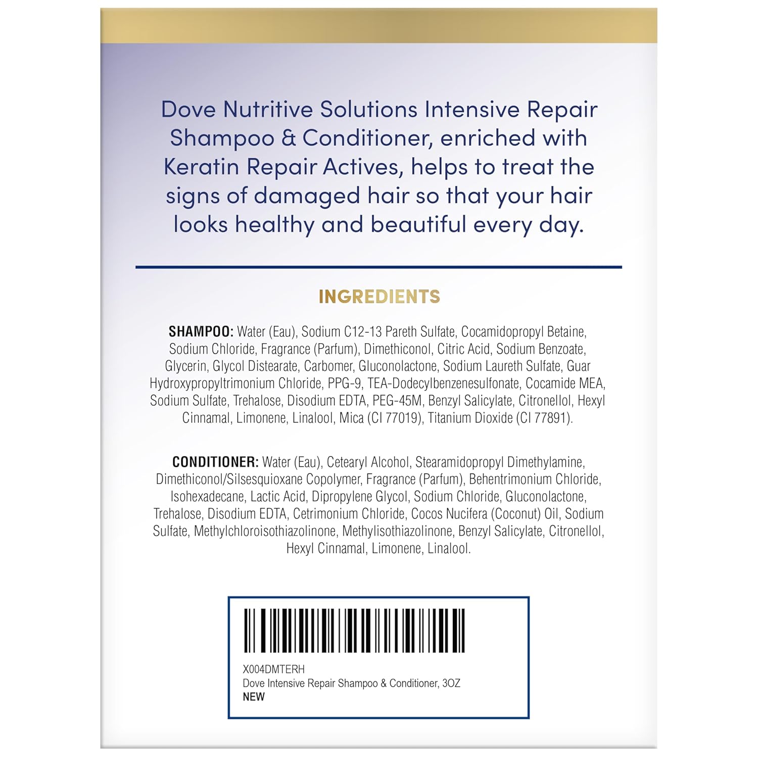 Dove Travel Essentials Shampoo and Conditioner Set – Dove Nutritive Solutions Intensive Repair for Damaged Hair, 3 Oz Ea - Image 7