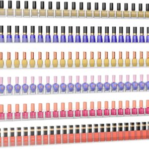 Nail Polish Rack Shelf for Wall, Clear Organizer Wall Mounted, 32 Inches Acrylic Shelf for 192 Bottles, 6 Pack